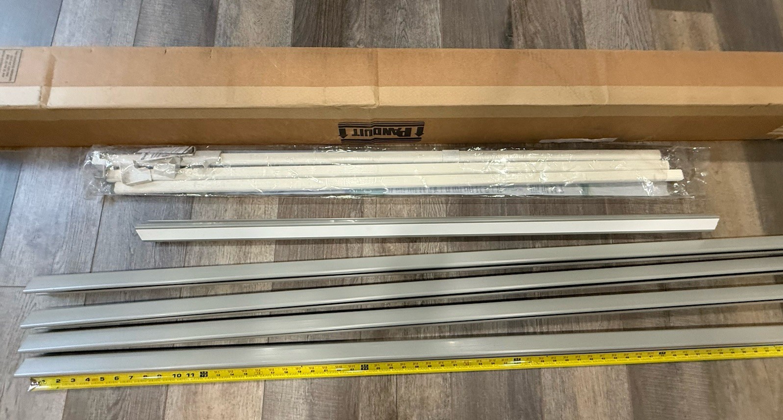 Panduit Raceway kit; 4 6ft grey, 1 3ft 11.5inch grey, and white Legrand bag of 3