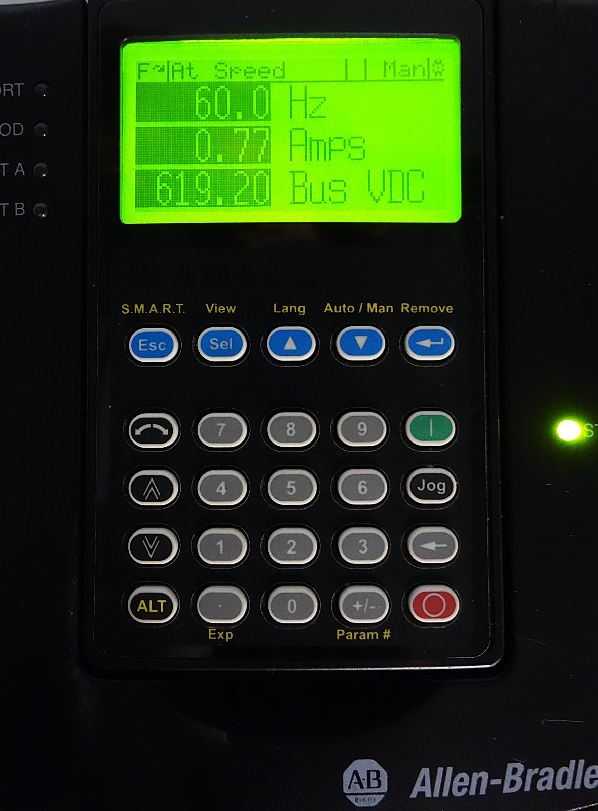 Low Hours Allen-Bradley 20AD2P1A0AYNNNC0 PowerFlex 70 1 HP Ser. A 480V FRN:5.001
