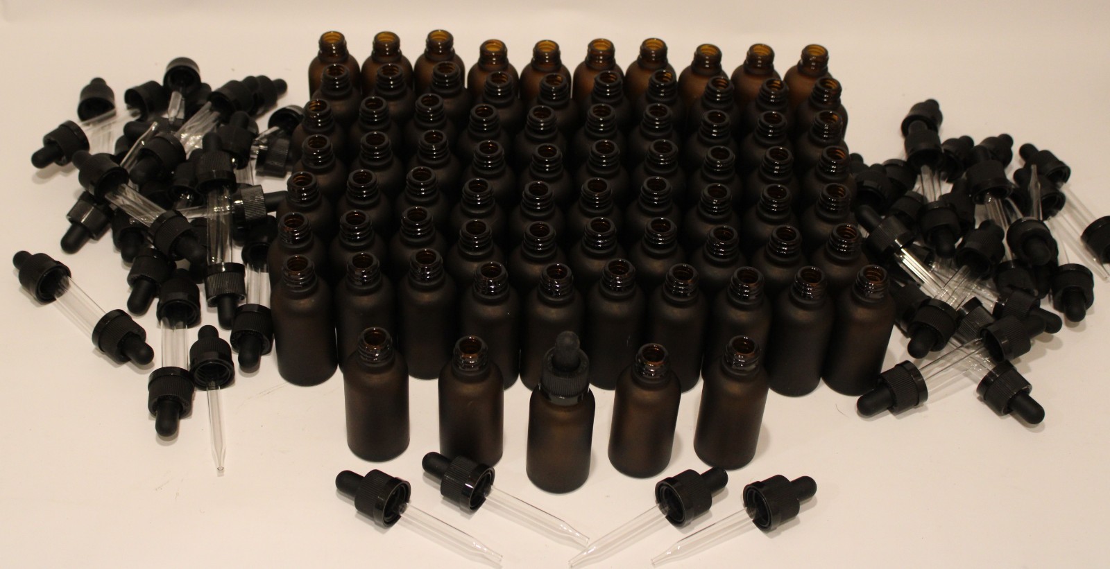 30 ml Tincture Bottles with Childproof Glass Dropper Cap, Lot of 100 bottle/caps