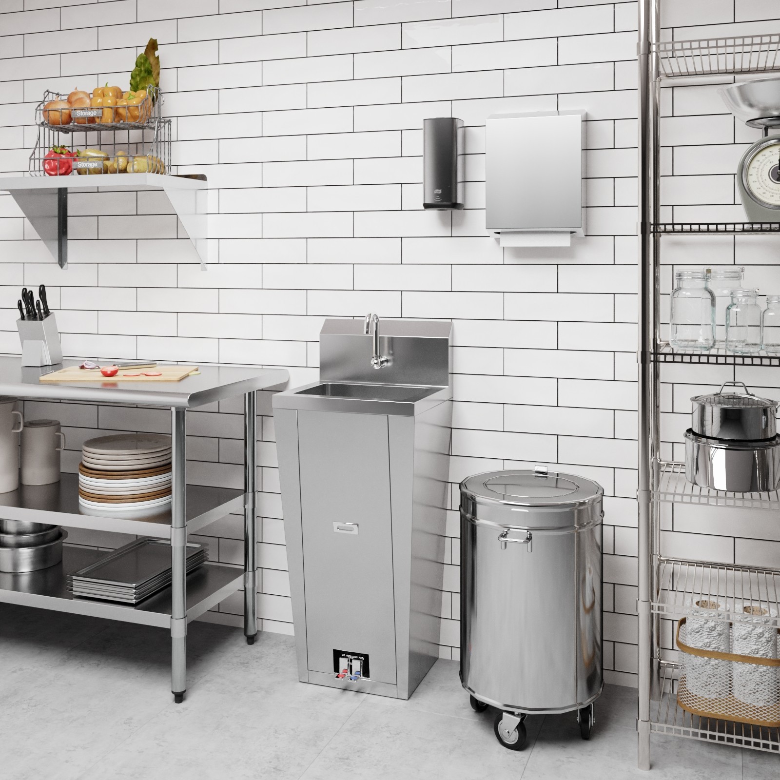 10 in. x 14 in. Hands-Free Hand Sink With Pedestal Base