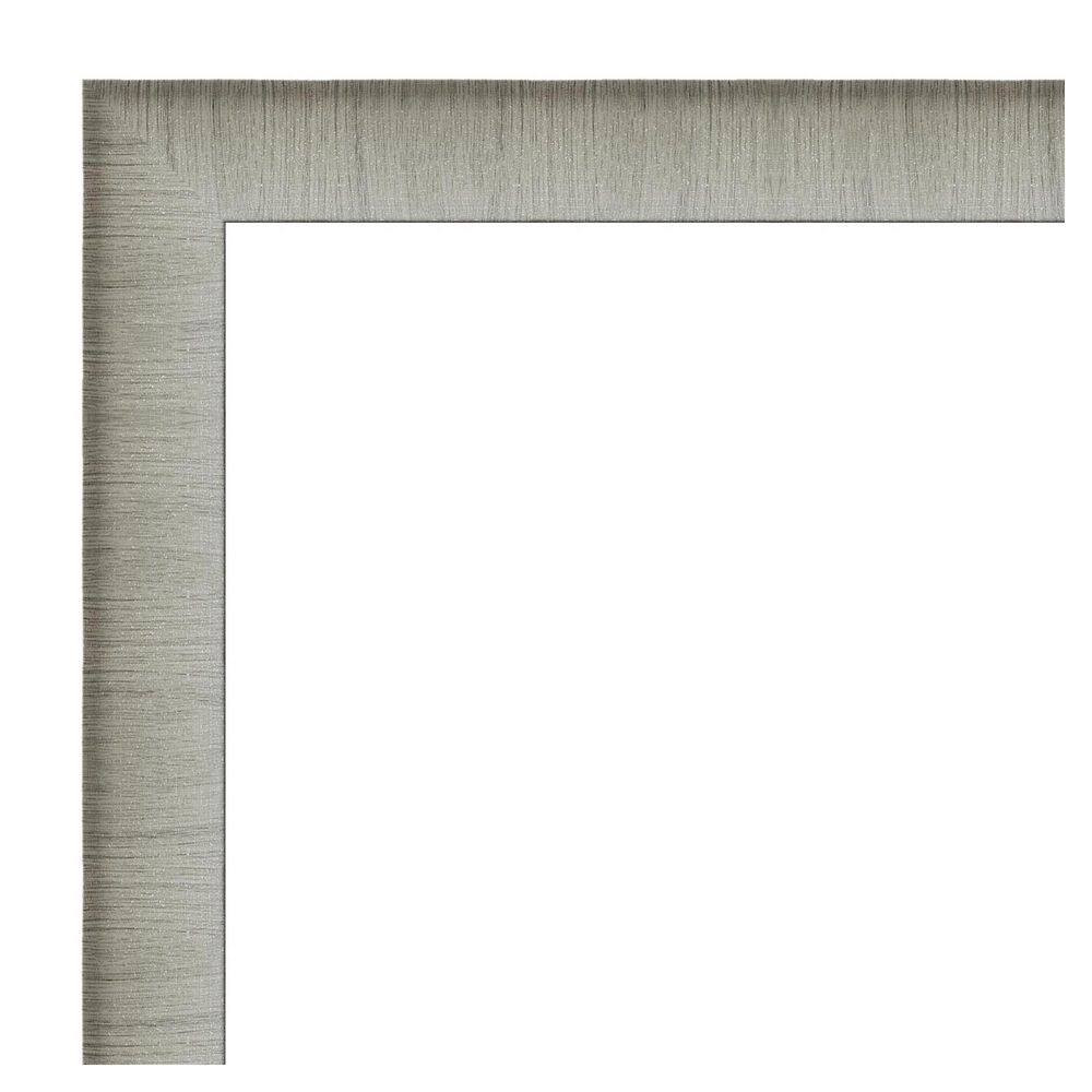 Elegant Brushed Narrow Pewter 27 In. X 27 In. Polystyrene Framed Dry Erase Magne