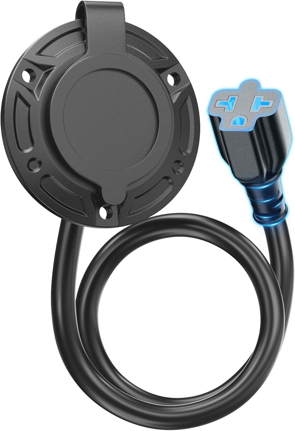 20A 125V AC Port Plug,12AWG Heavy-Duty RV Shore Power Inlet Plug with 5-in-1 …