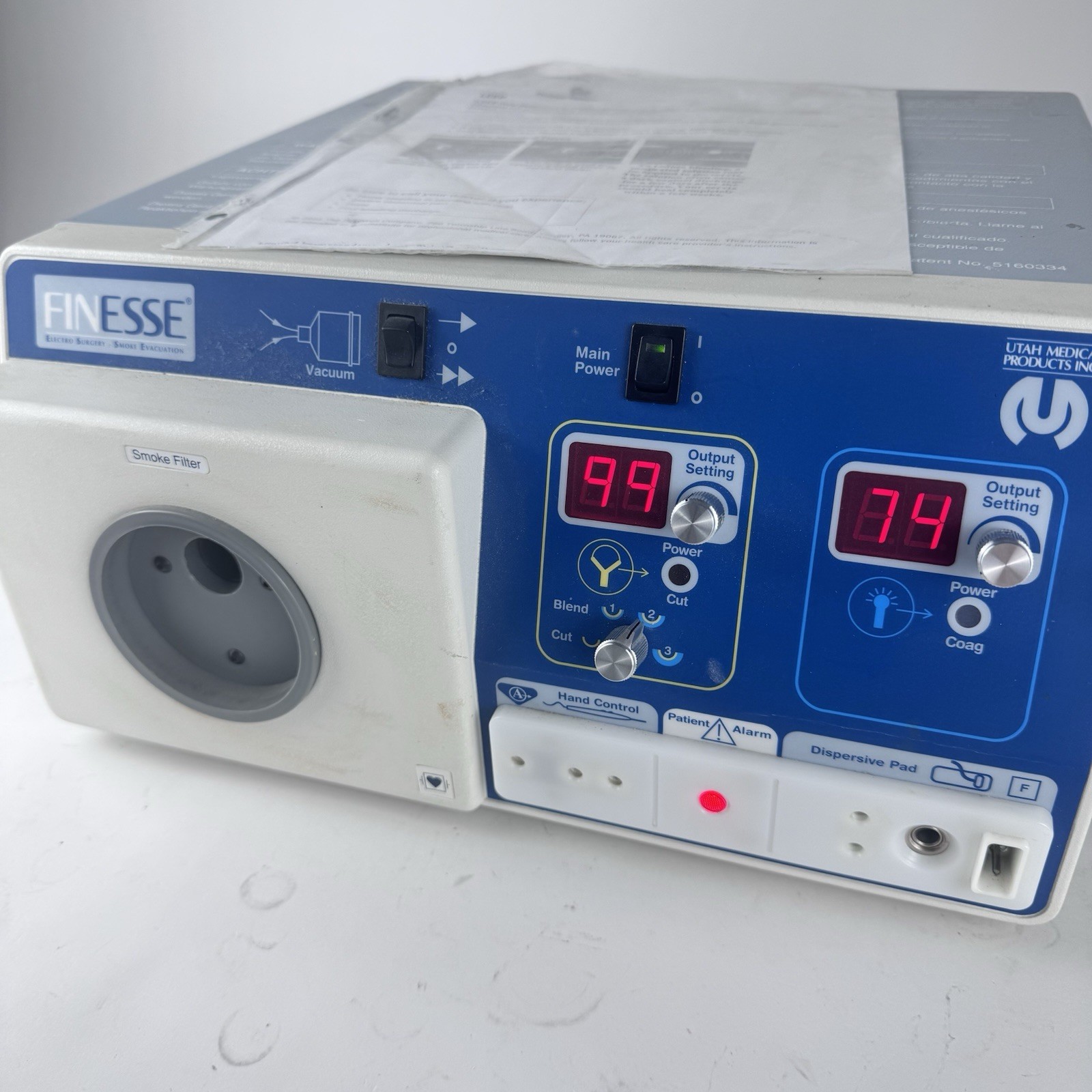 Utah Medical Products Inc. Finesse ESU Smoke Evacuator