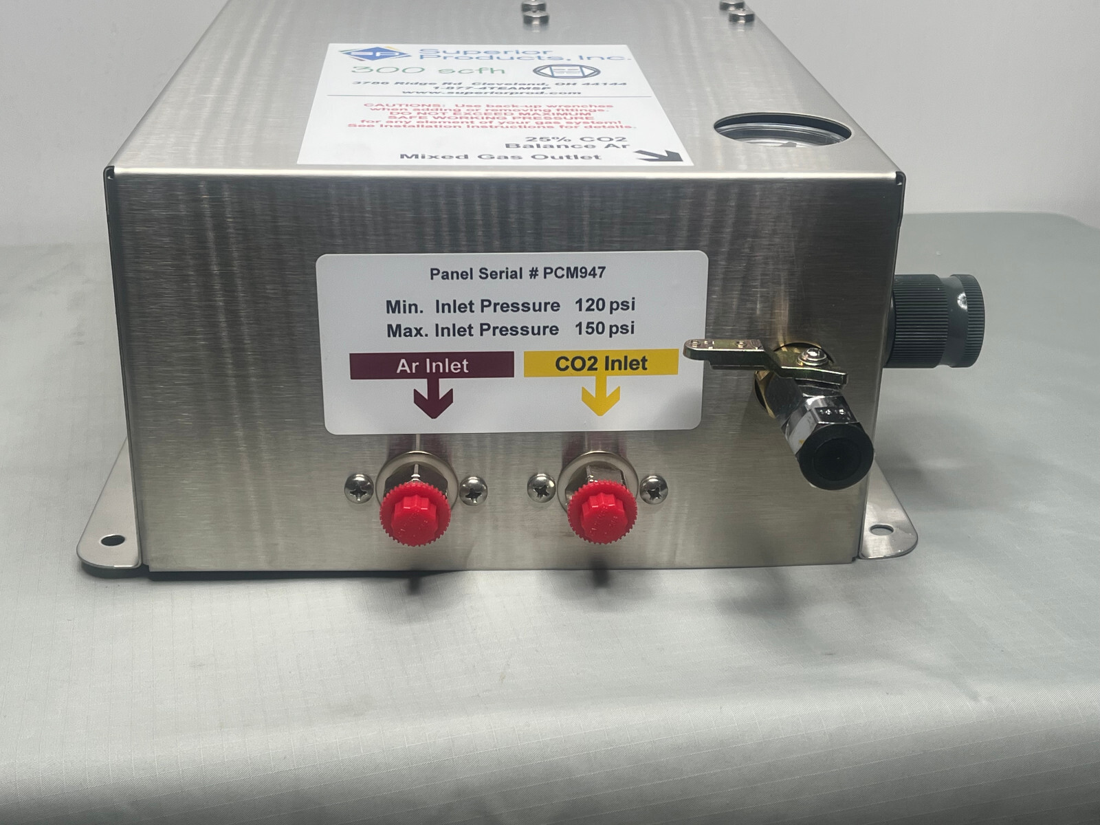 MIG Welding Shielding GMA-MX Series Proportional Gas Mixer 75/25 Ar/CO2 300 SCFH