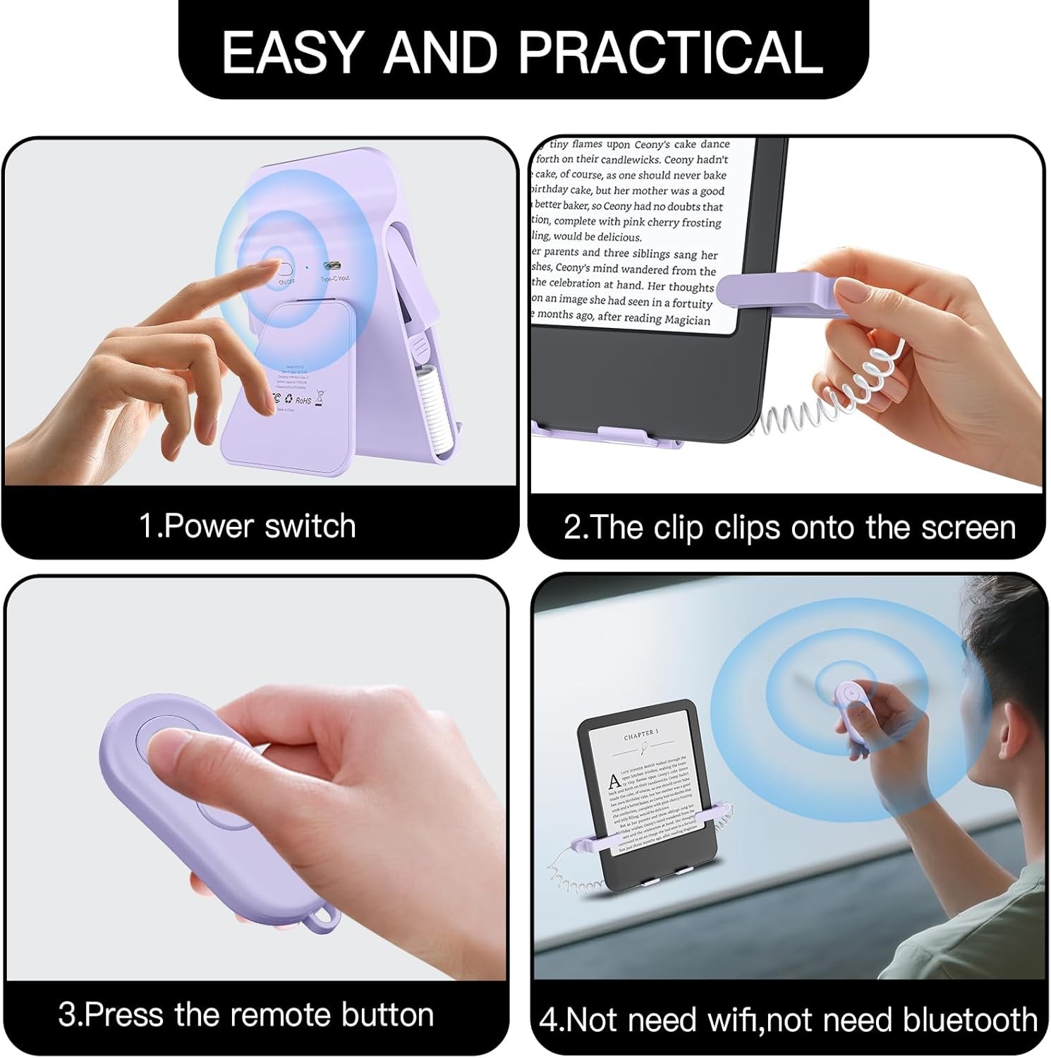 Remote Control Pa Turner and Stand for Kindle Paperwhite Oasis eReaders