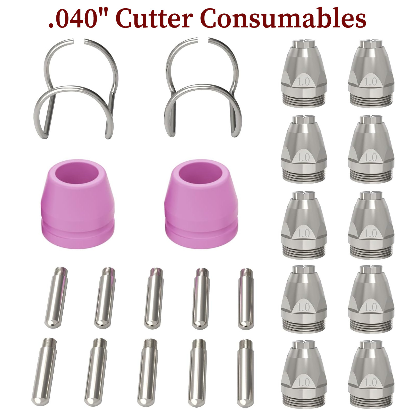 ARCCAPTAIN 24PCS AG60 Plasma Cutter Torch Consumables for CUT55 PRO/PROLUX/60 HF