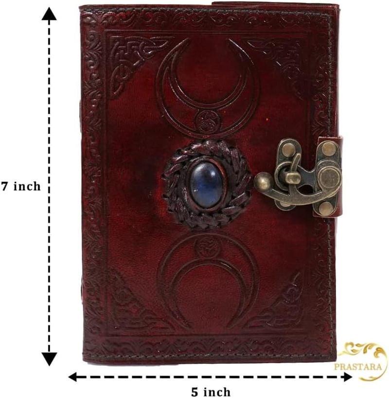 Blank Spell Book of Shadows Journal with Lock Clasp Prop Vintage Handmade Leathe