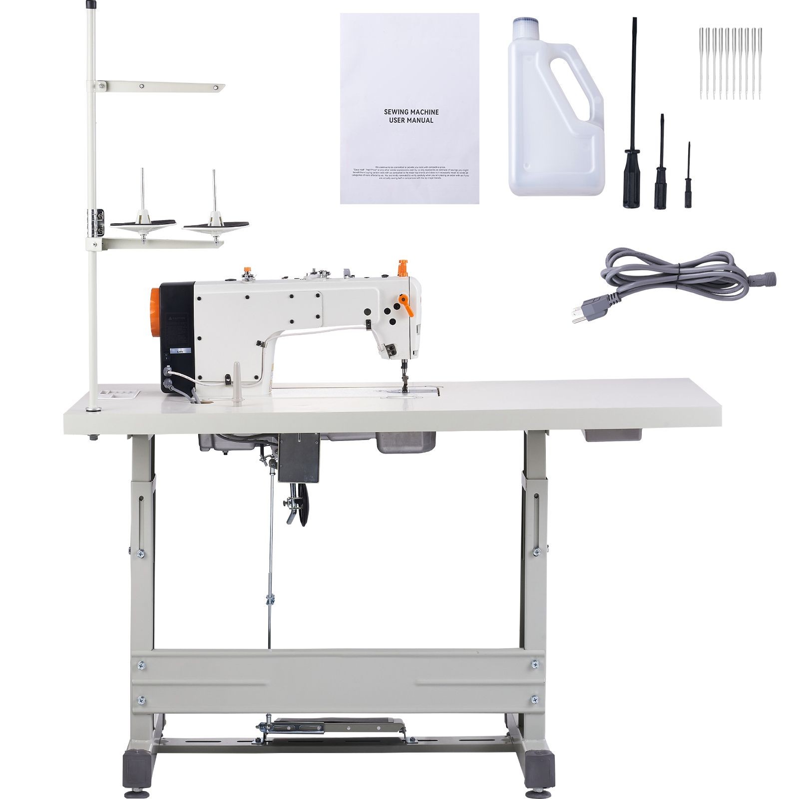 Industrial Sewing Machine, Upgraded 550W Servo Motor with Table Stand