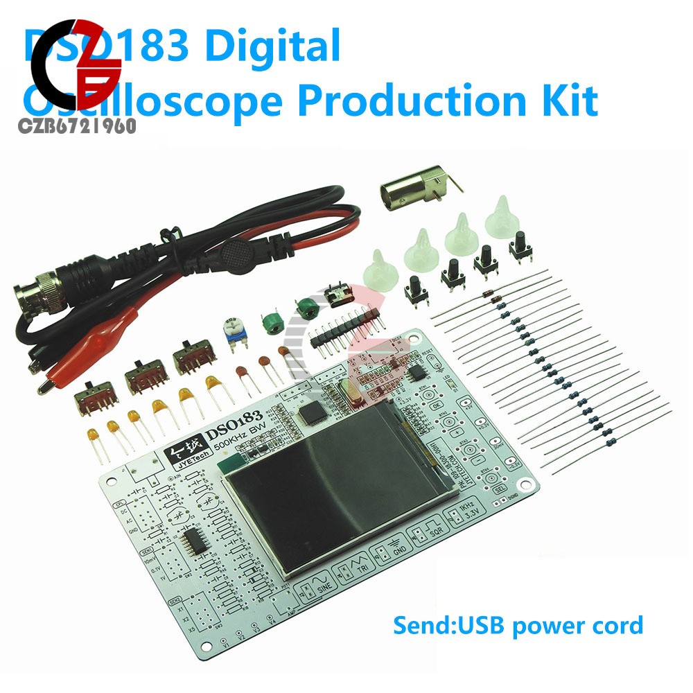 DIY Electronic Kit DSO183 Digital Oscilloscope Teaching Practical Kit 0-500KHz