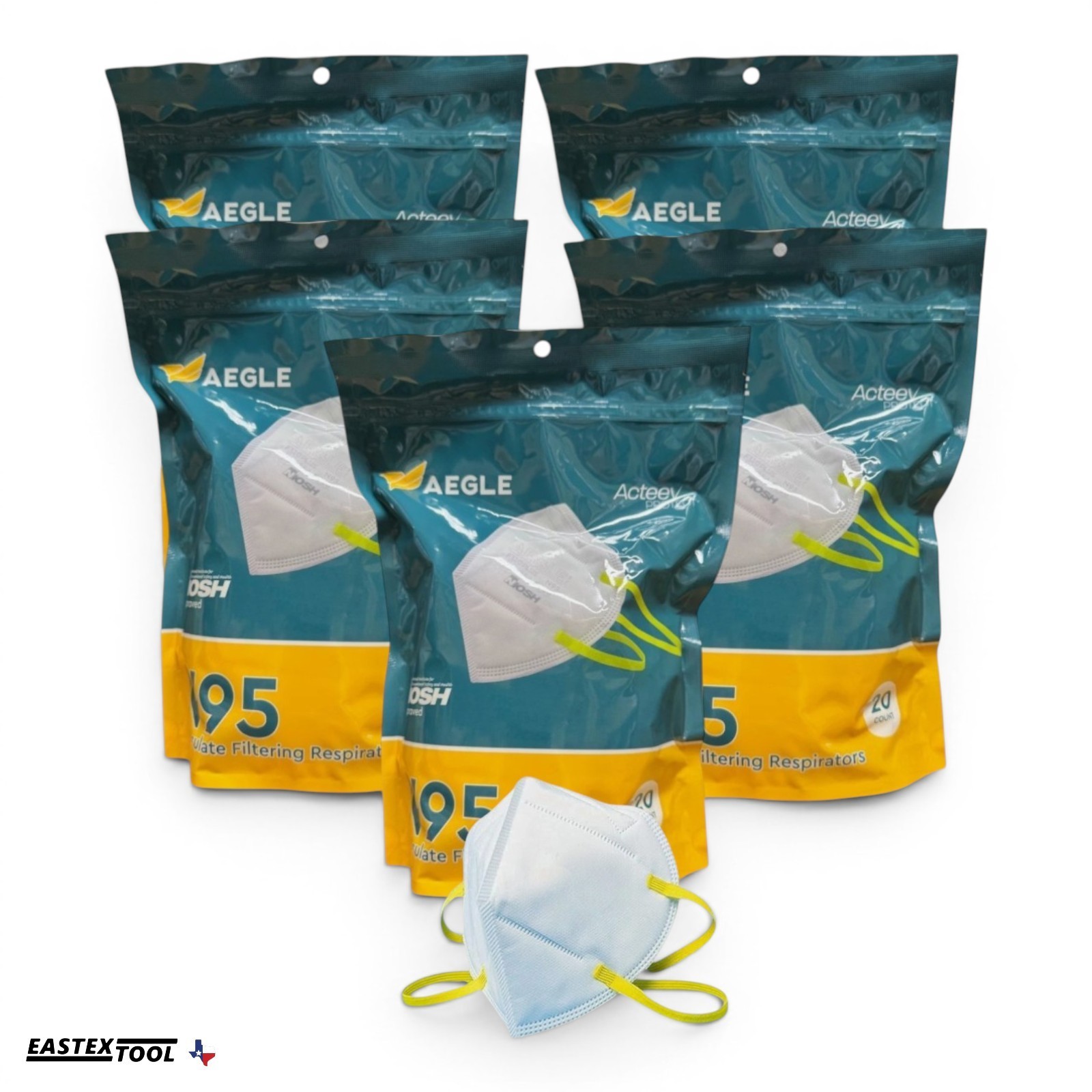 AEGLE N95 FOLDABLE RESPIRATOR CDC / NIOSH APPROVED EASY BREATH 100/PK