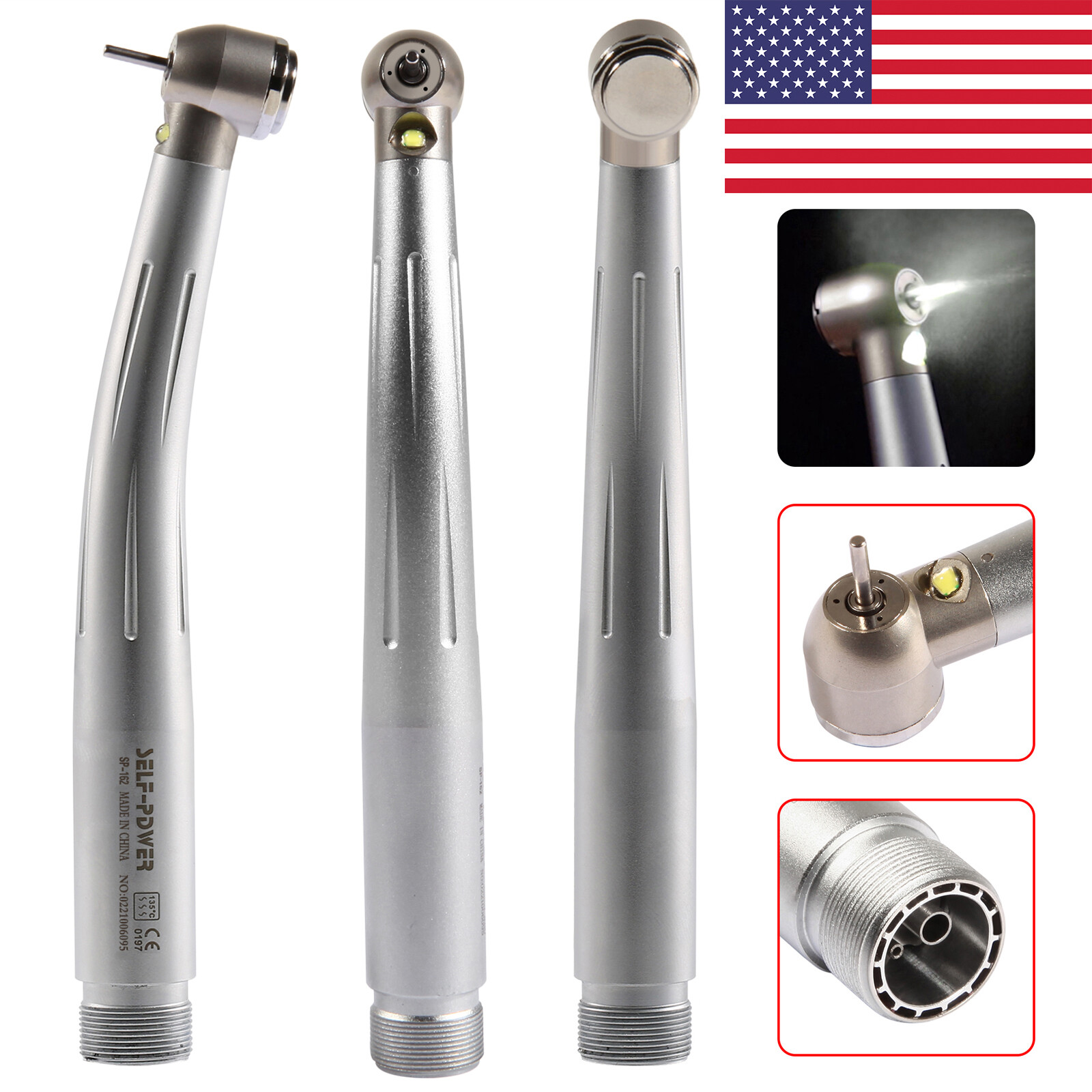 Dental Fiber Optic LED High Speed Handpiece 2H E-generator NSK Style Burr