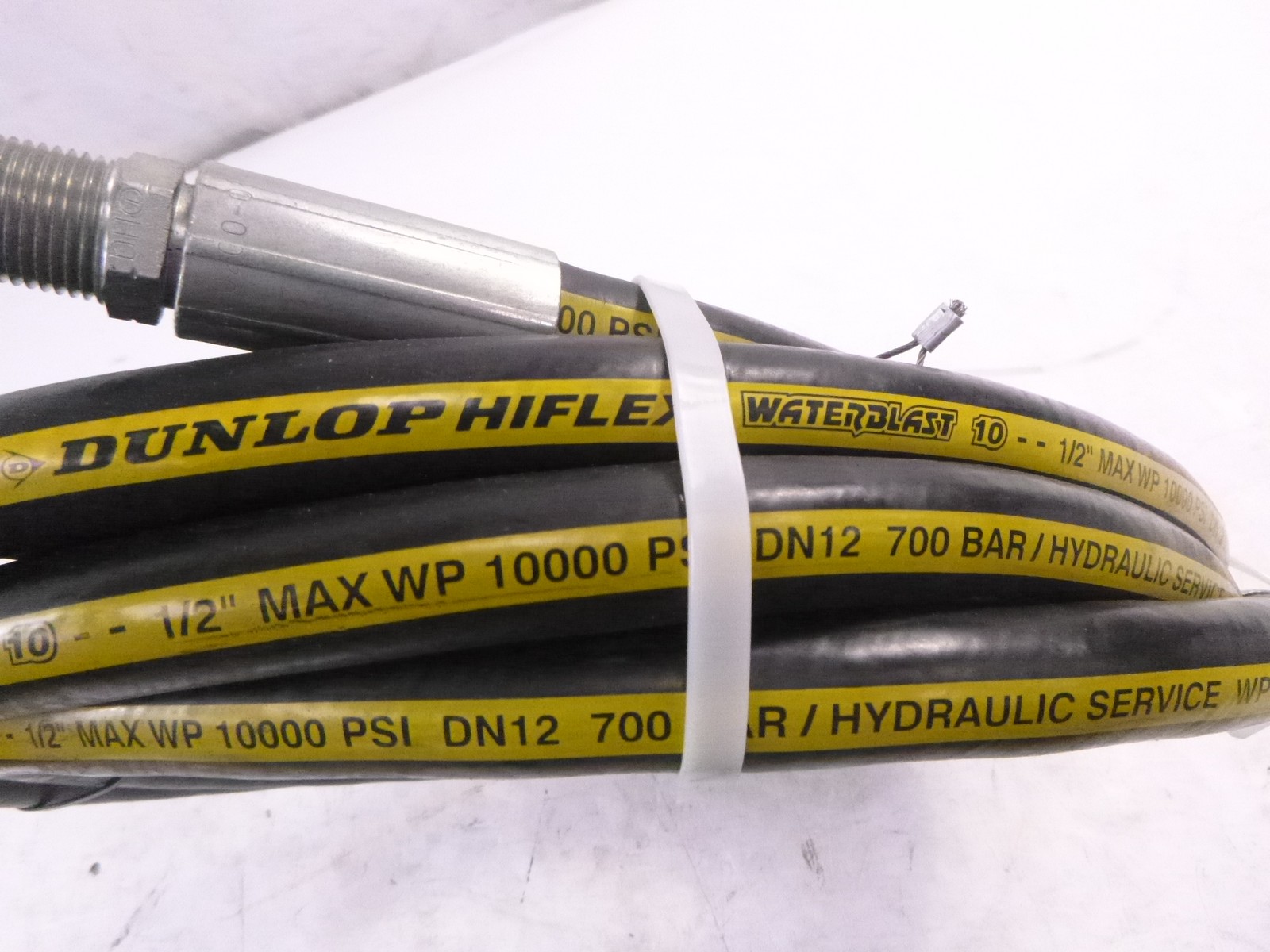20′ Dunlop Hiflex Waterblast 10 Hydraulic Hose 1/2″ Max WP 10000psi 700 Bar