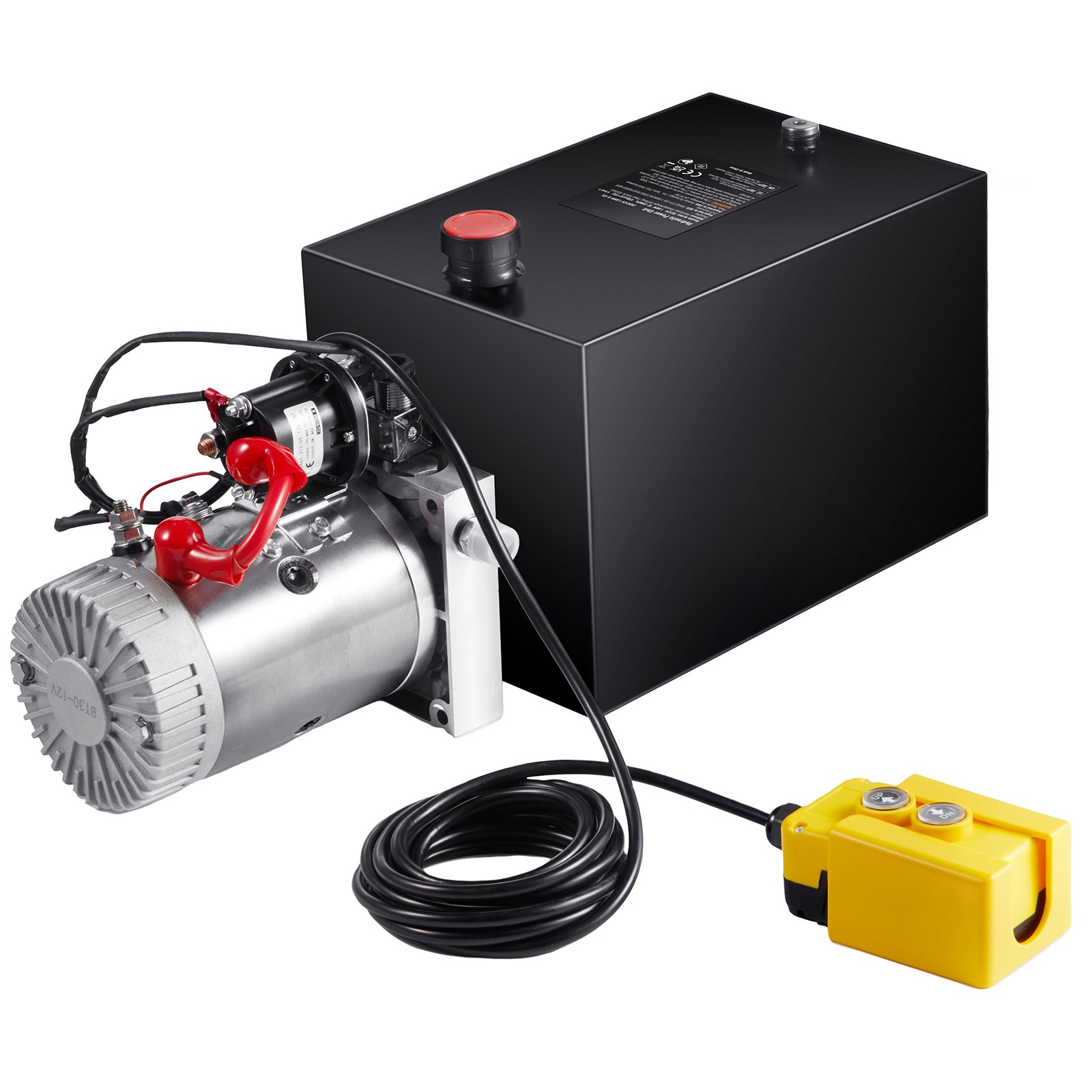 VEVOR Hydraulic Pump 12 Quart Single Acting Dump Trailer Pump Power Unit DC 12V