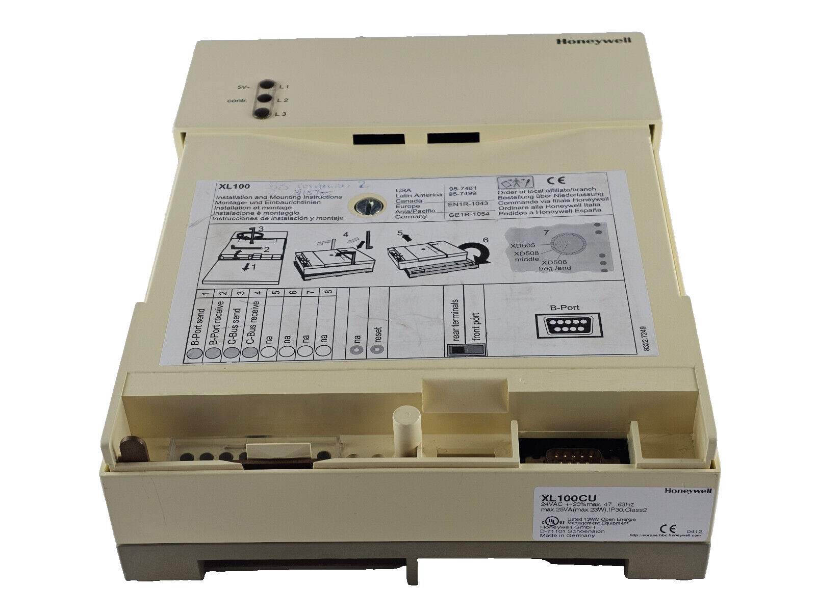 Honeywell XL-100-CU HVAC Burner Controller, Modem/ISDN/GSM, IP30, XL100CU