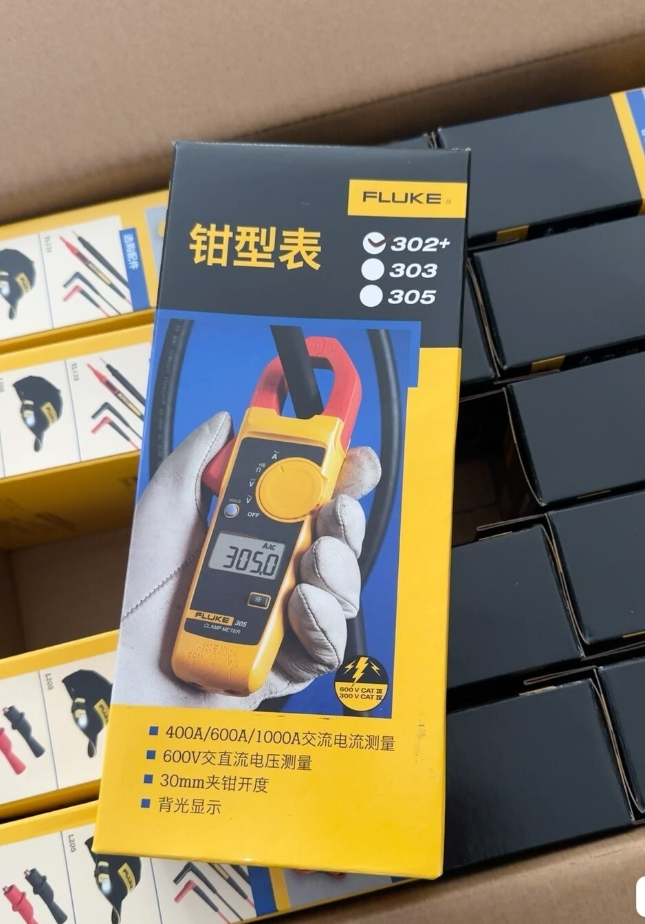 FLUKE Handheld 302+Digital Clamp Meter Tester AC / DC Volt Amp Multimeter