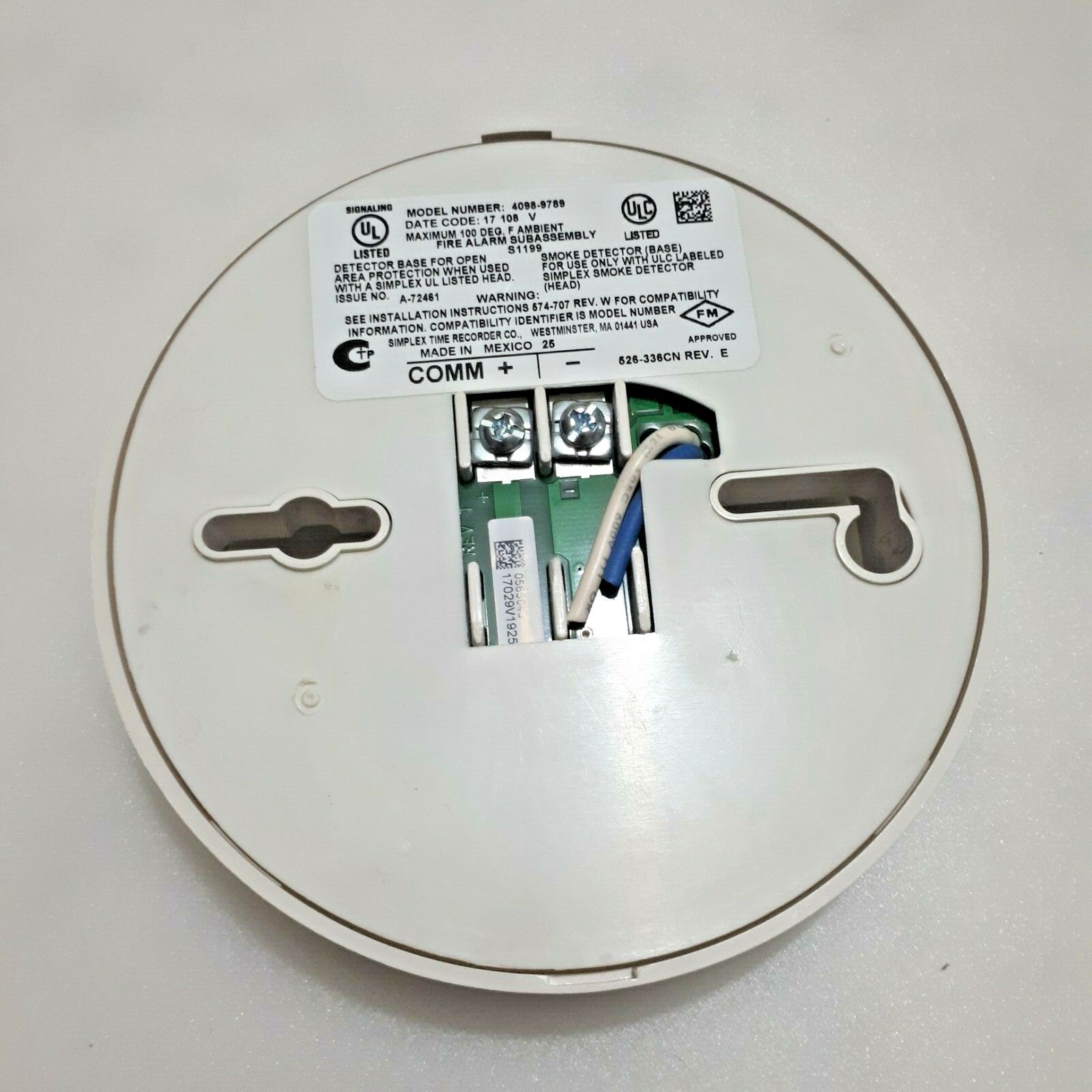 SIMPLEX FIRE DETECTOR BASE 4098-9792 **Free Ship**