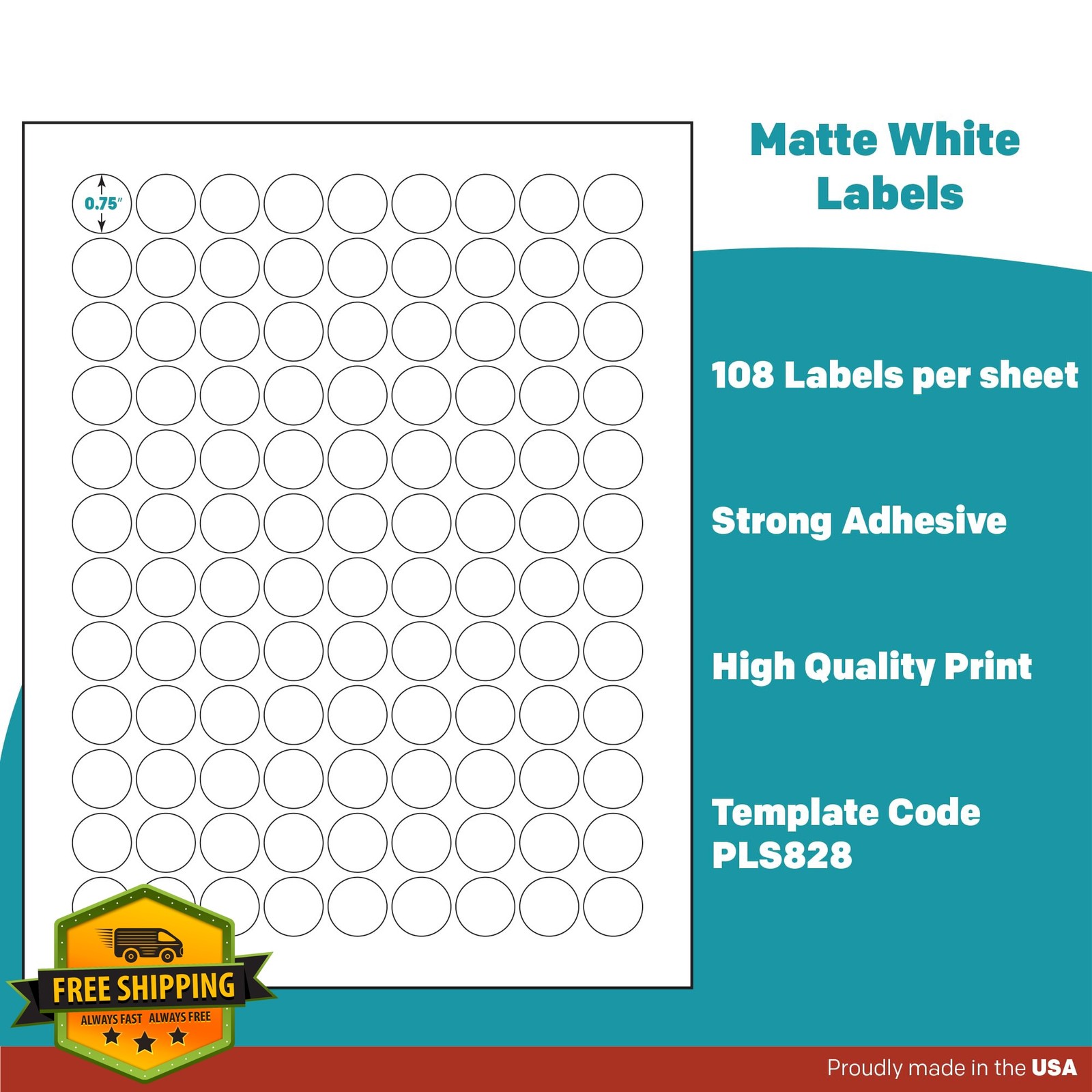 Premium Label Supply 0.75″ Round Labels 10800