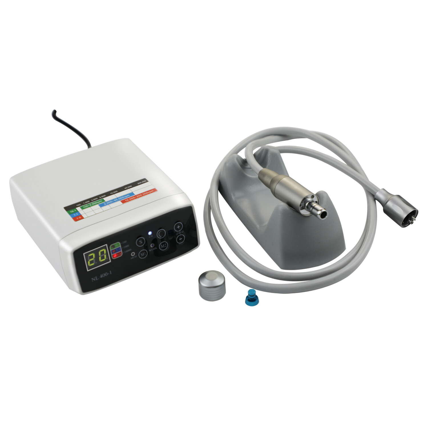 CICADA Dental Electric Motor + 1:1 Fiber Optic Handpiece LOW SPEED Contra Angle