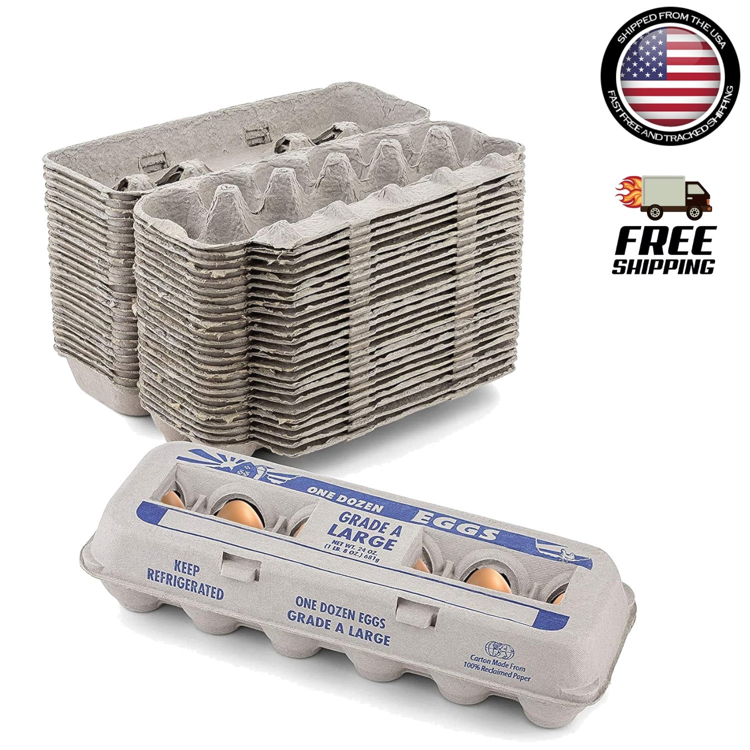 Durable 12-Egg Recycled Pulp Cartons – Perfect for Storage & Gifts – 15 Pack