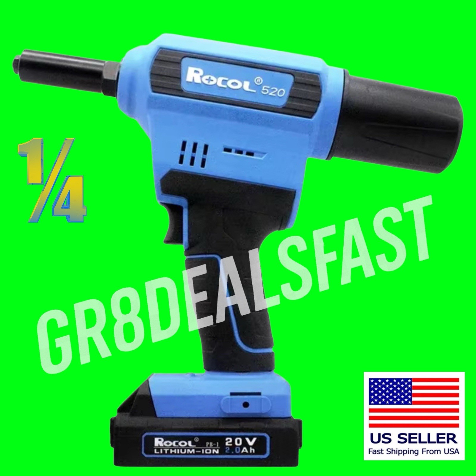 Cordless 1/4” Blind Rivet Gun Battery Riveter Electric NOT Milwaukee 2660-20 💥