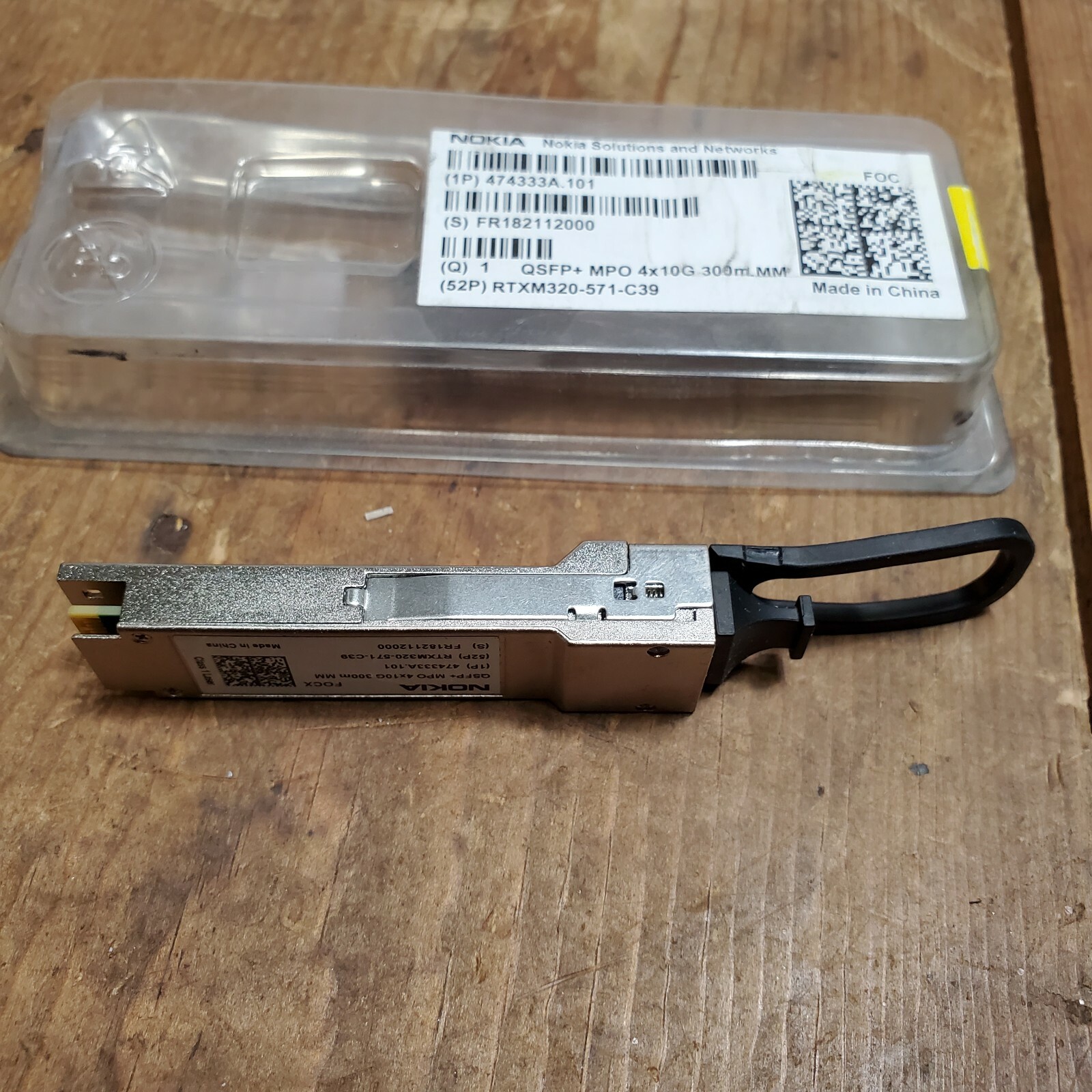 NOKIA FOCX 474333A.101 QSFP+ 40G 4x10G 300m 850nm NSN NEW OB Telecom