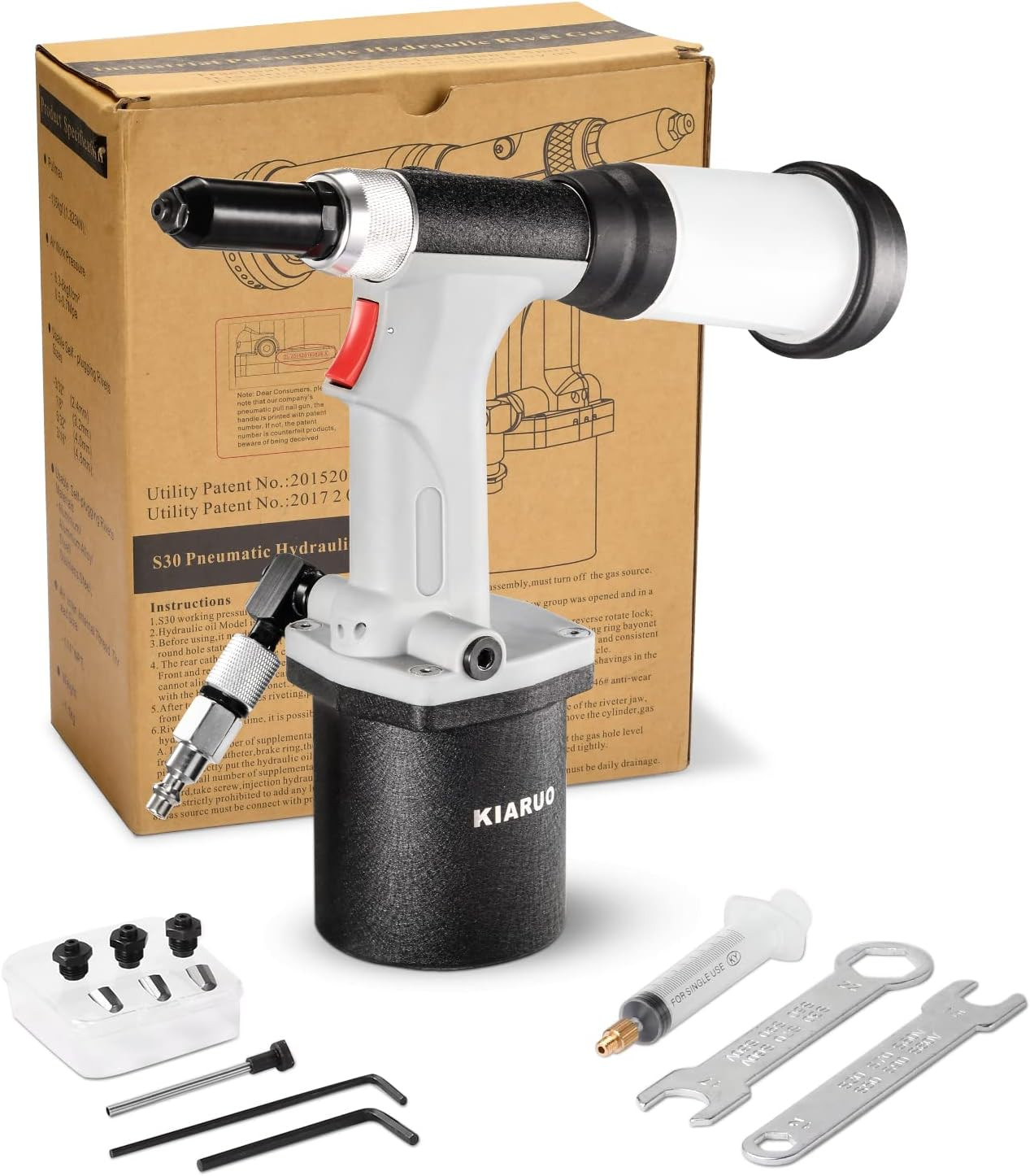 Pneumatic Rivet Gun S30 Self-Suction Air Rivet Gun 3/16″ 5/32″ 1/8″ 3/32″ Hydrau