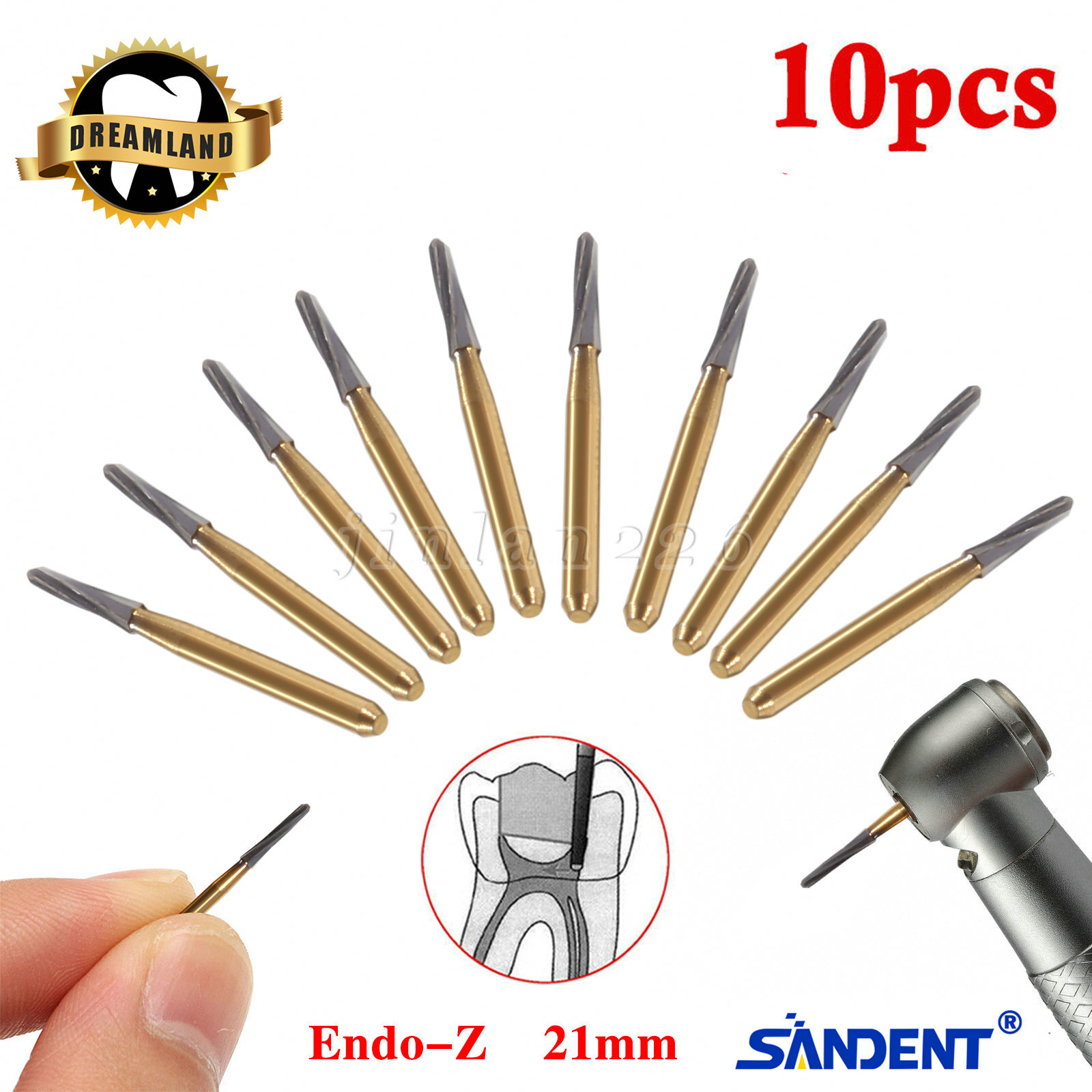 Endo-Z Bur Dental Carbide Tungsten 1.4*21mm/23mm/25mm/28mm Surgical Cutter 10Pcs
