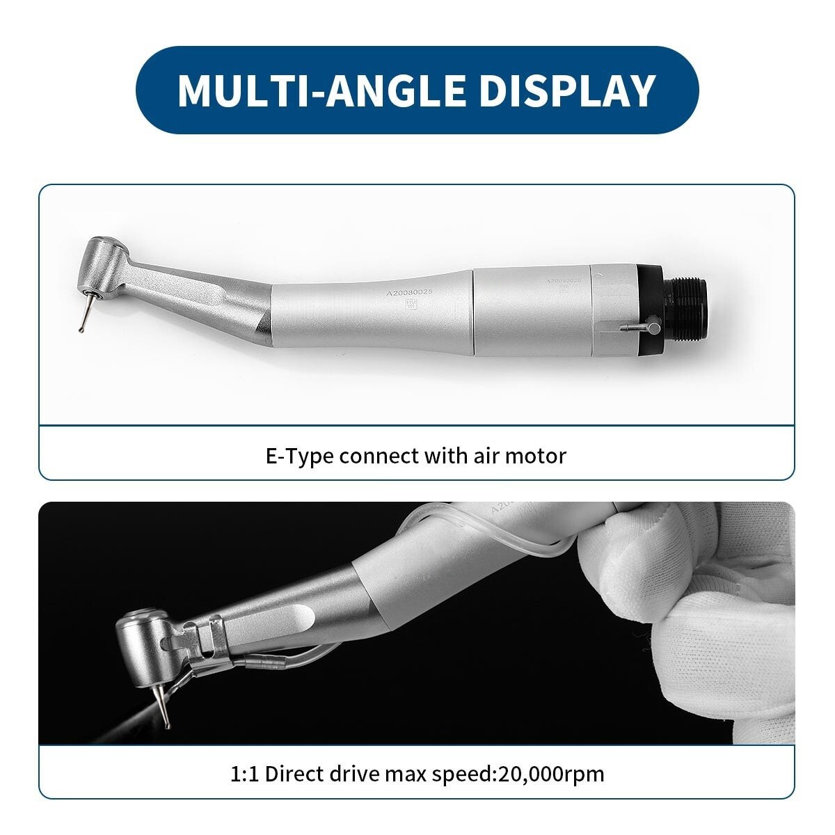 Dental NSK Style 1:1 Slow Low Speed Handpiece Contra Angle Push Button E-Type