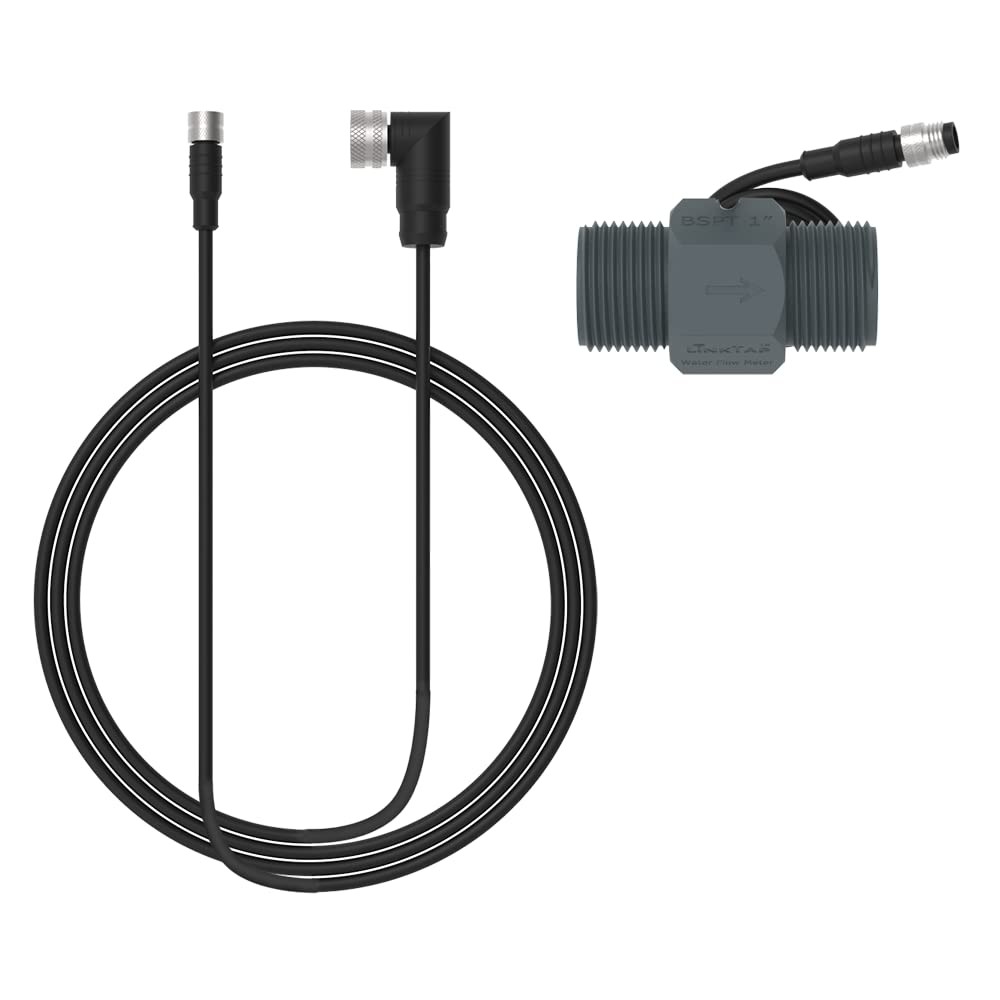 LinkTap 1″ NPT Flow Meter & 4.9 ft Connection Cable, 1-zone flow meter