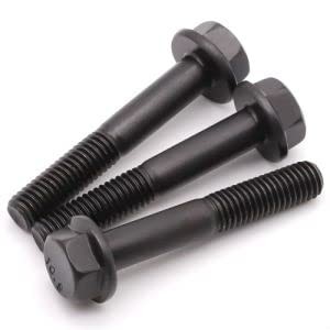 M8-1.25 x 70mm (10 Pack) Flanged Hex Head Bolts, Hexagon Flange Screws, Black…