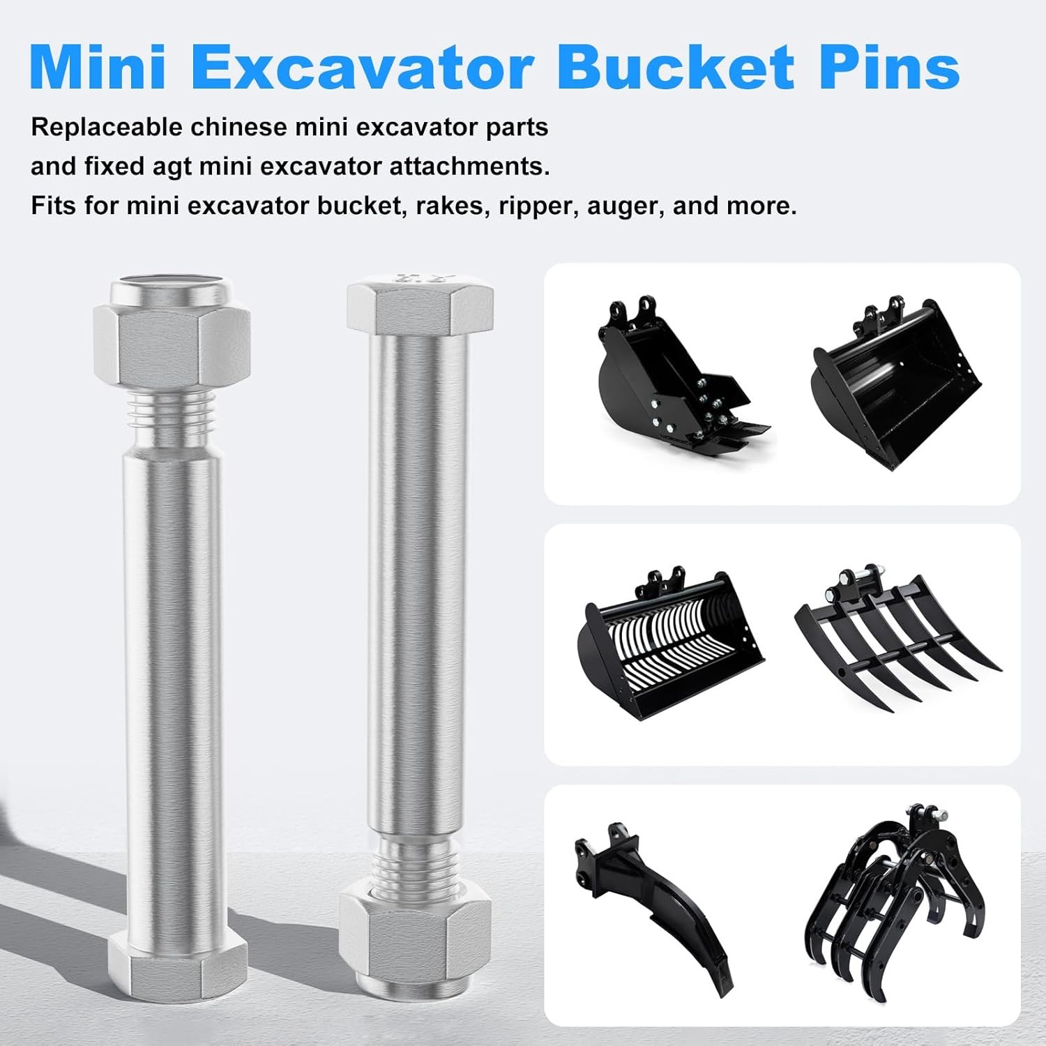 4Pcs 25mm Diamater Mini Excavator Connecting Pins Linkage Pin Attachments