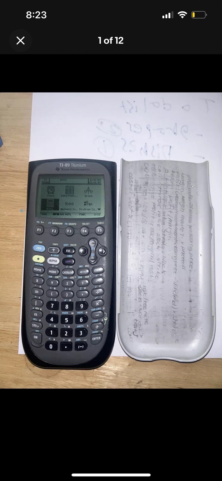 Texas Instruments TI-84 Plus C Ti 89 Graphing Calculator Cover ONLY Tested Black