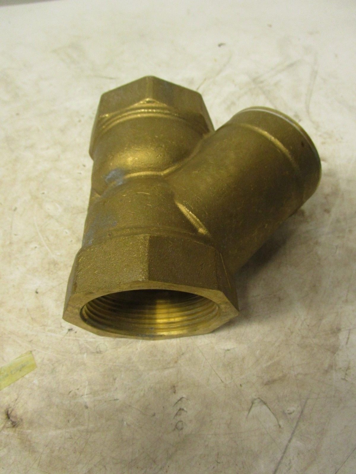 NO NAME PN16 DN65 2-1/2″ NPT THREADED WYE Y BRONZE STRAINER 300 PSI 3/64″ SCREEN