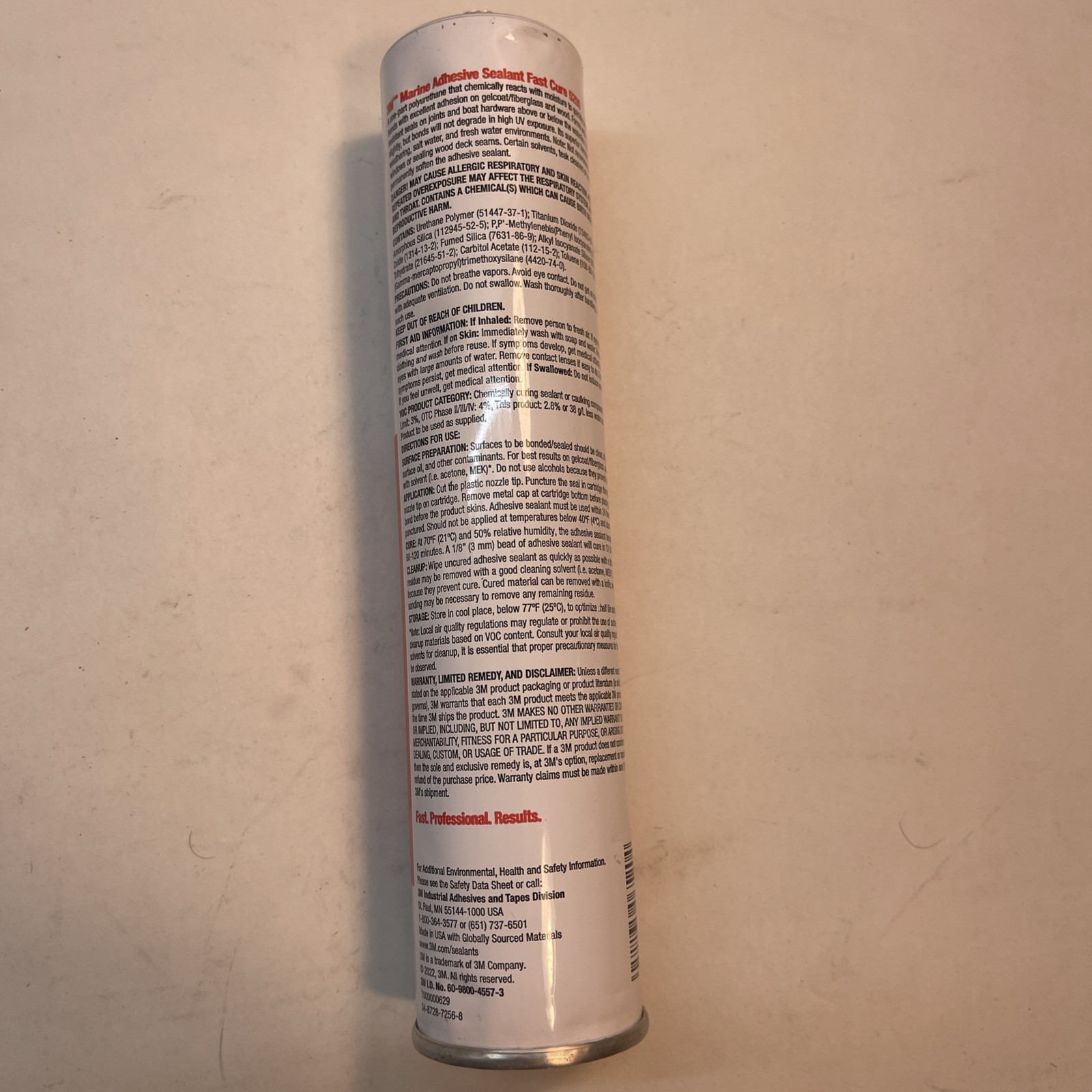 3M Marine Adhesive Sealant Fast Cure 5200 (06520) White “No Tip “ (13d)