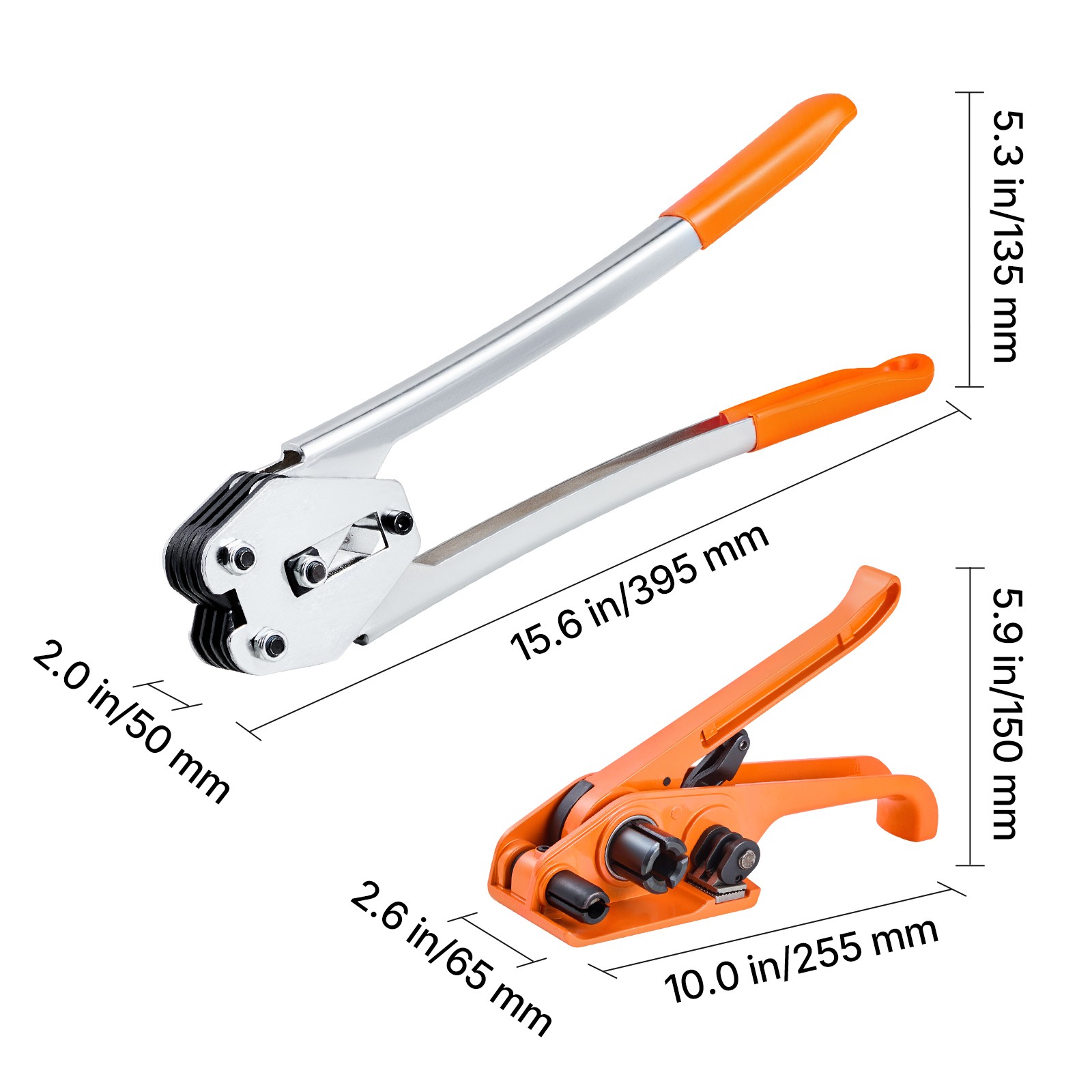 Uimoso Banding Strapping Kit w/ 1/2″ 330 ft PP Strap and 100 Metal Seals, Orange