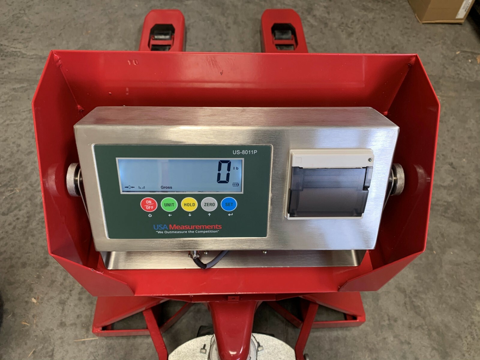 5 Year Warranty Pallet Jack Scale with Built-in PRINTER 5,000 x 1 lb Capacity