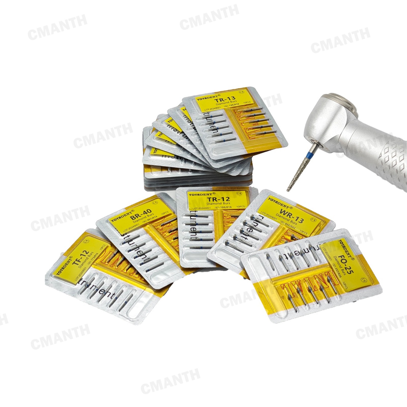 US Dental FG Diamond Burs Friction Grip 1.6MM Bur Standard For High Speed 20PCS