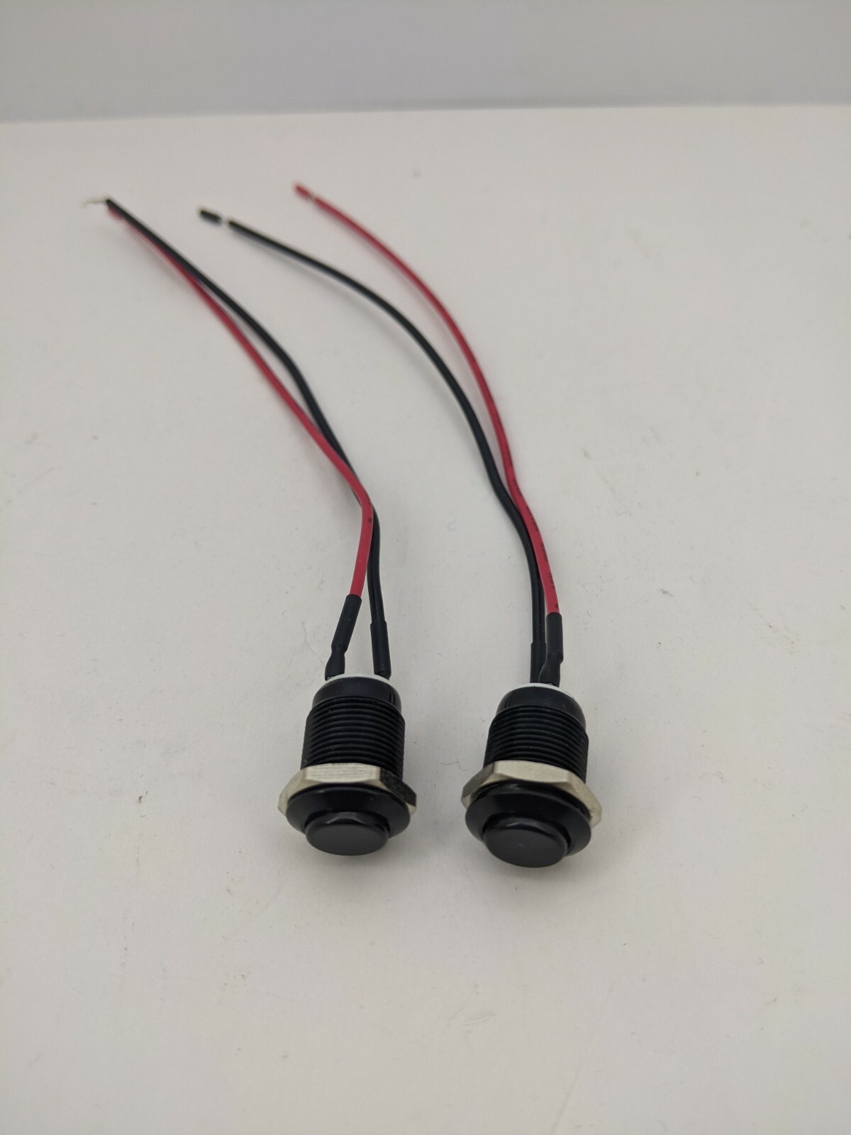 12 MM Push Button High Head Black Momentary Switch with 6 inches 2 wires 5-24 V