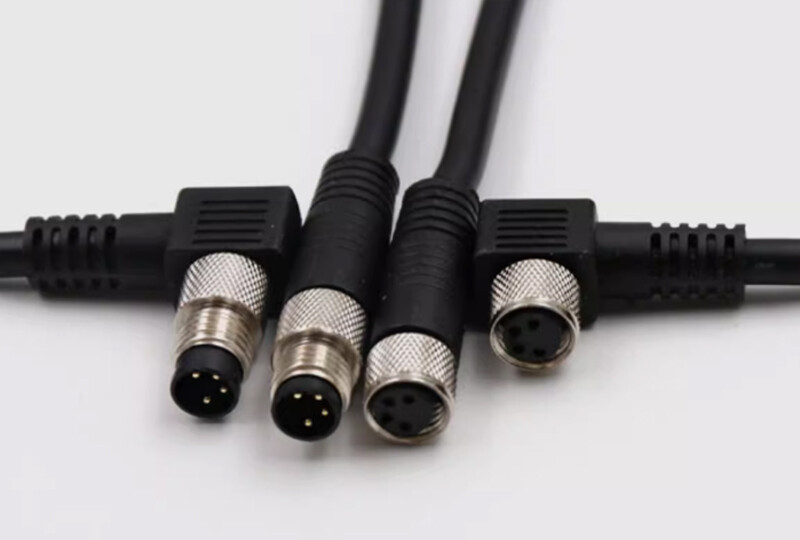 M8 Waterproof Connector Cable Straight/Elbow Konektor With Kabel 2m Male/Female