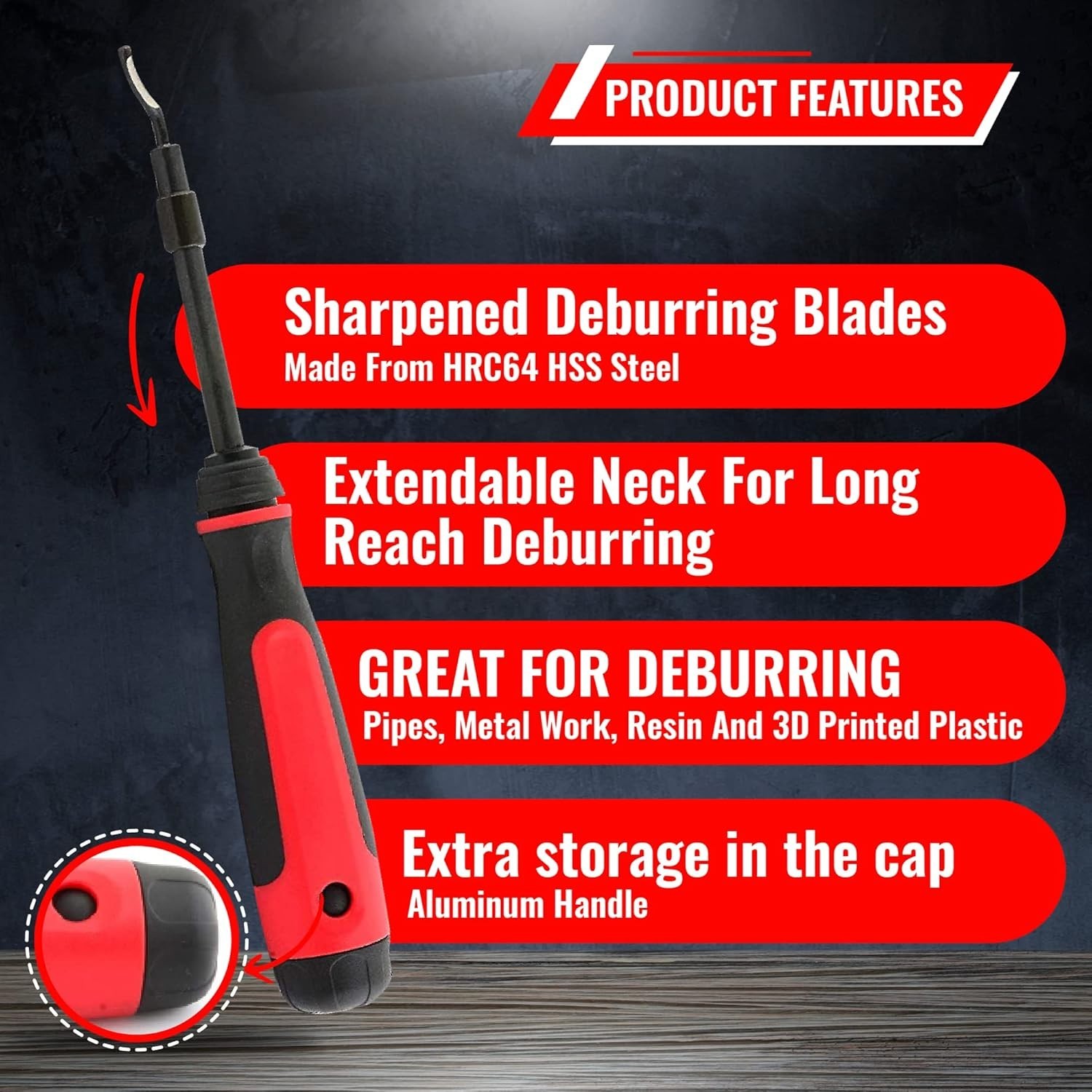 AFA Tooling Deburring Countersink Reamer Tool with 15 Blade for PVC Copper Resin