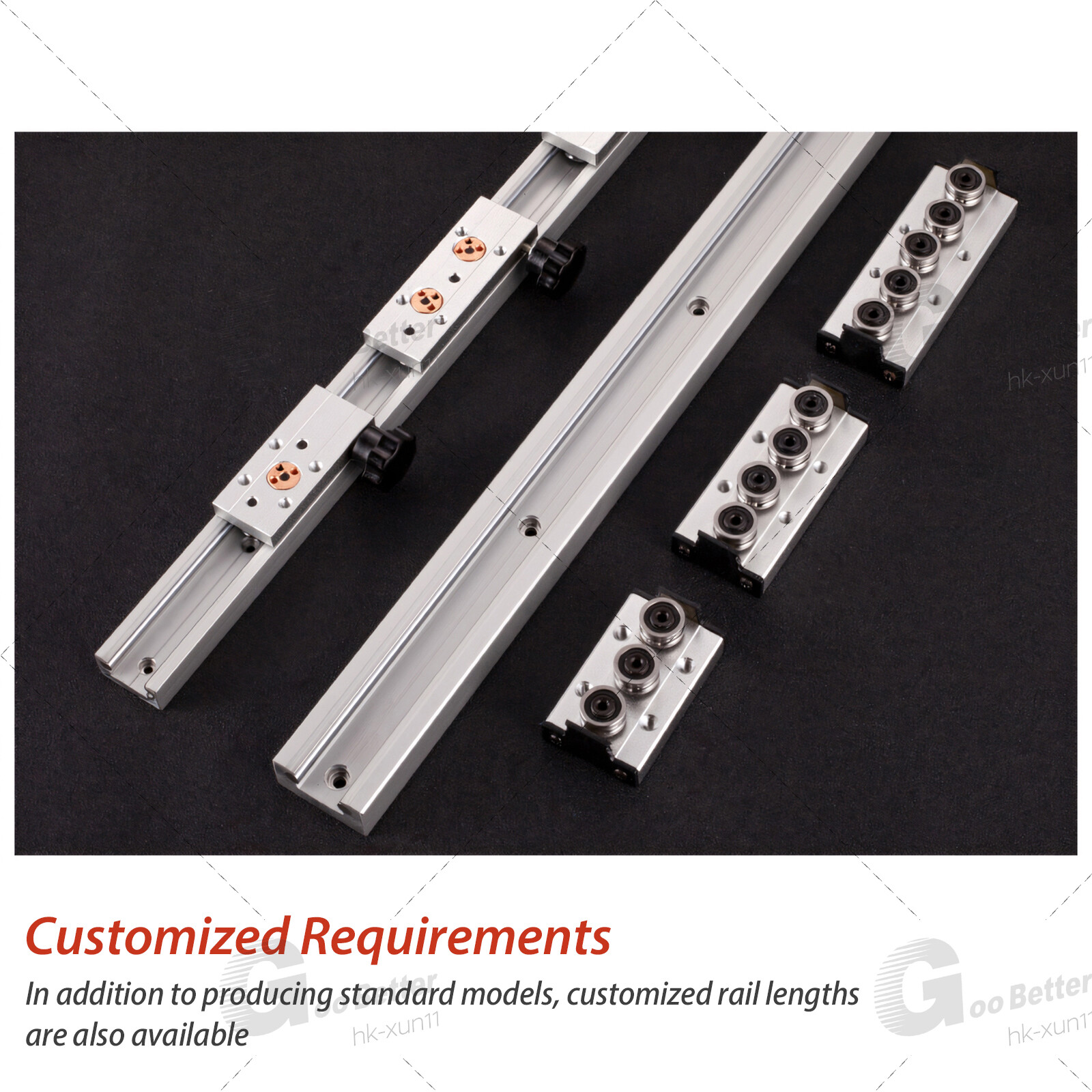 Built-In Dual-Axis Linear Rail Guide 500mm Lock Sliders SGB10-SGB35 3/4/5 Wheel