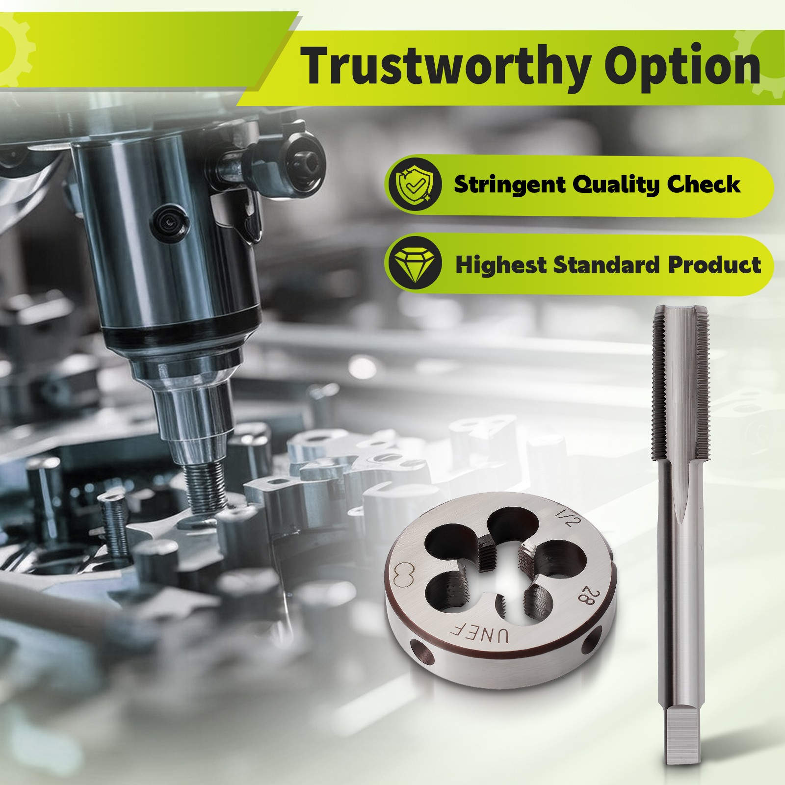 1/2″-28 Gunsmithing Tap and Die Set High Quality (1/2″ x 28) 22LR 223 5.56 9mm