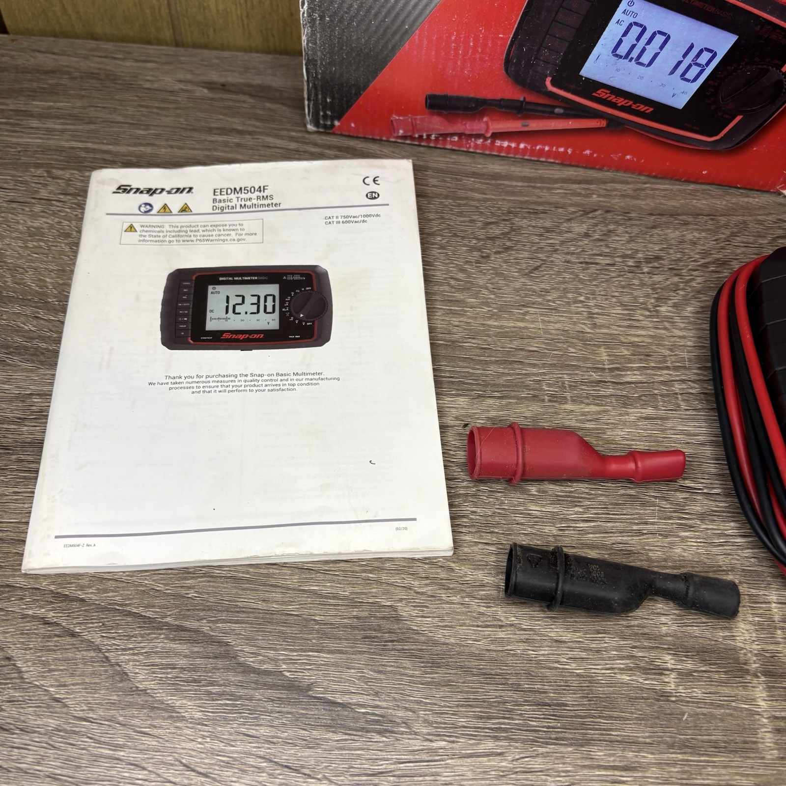 Snap On EEDM504F Basic TRMS Digital Multimeter with Leads & Pouch – 13978