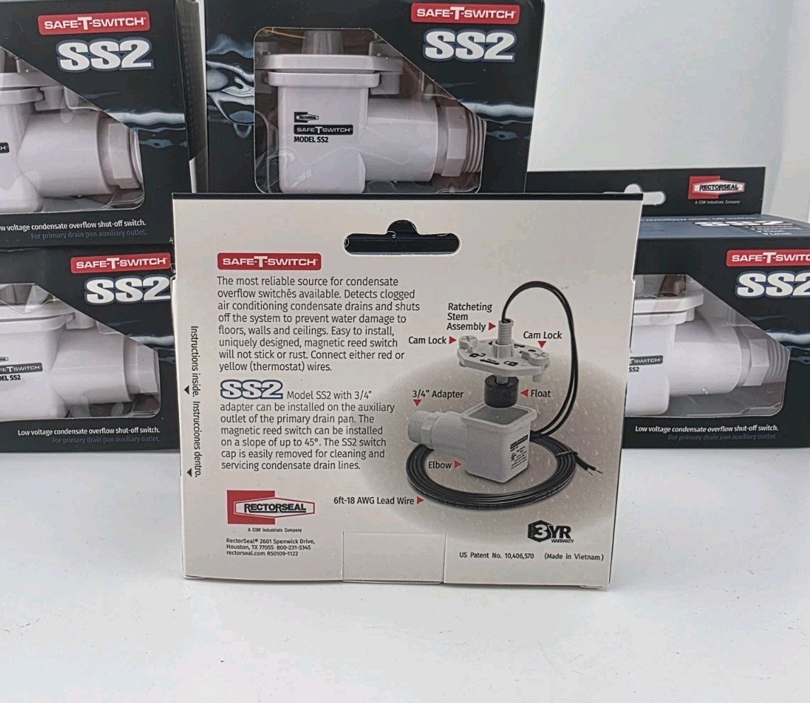 Lot of 6 NEW SAFE-T-SWITCH SS2 #97087 Condensate Overflow shut-off