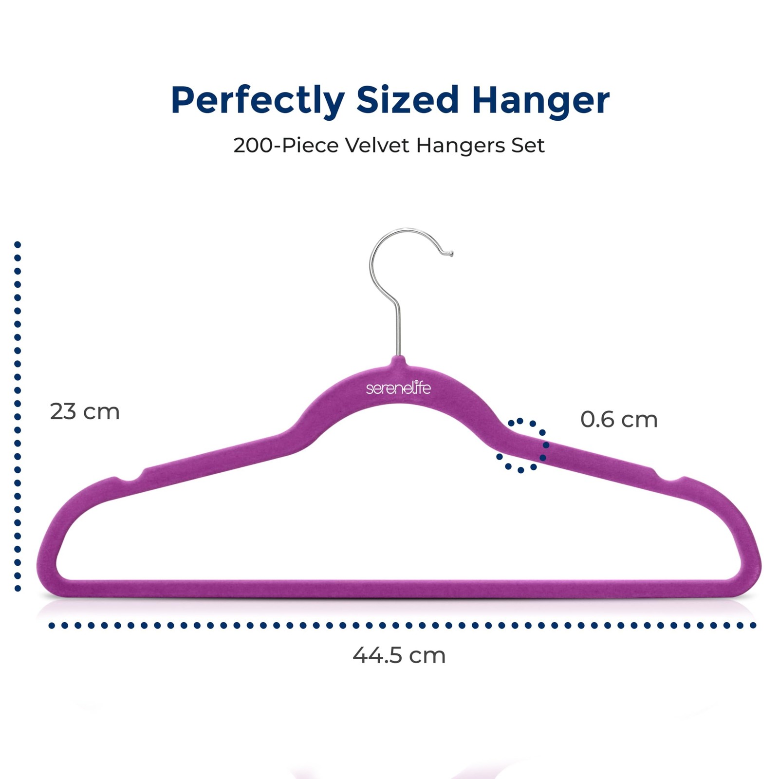 SereneLife Velvet Hangers – 200 Pack, Slim & Space Saving for Closets | So
