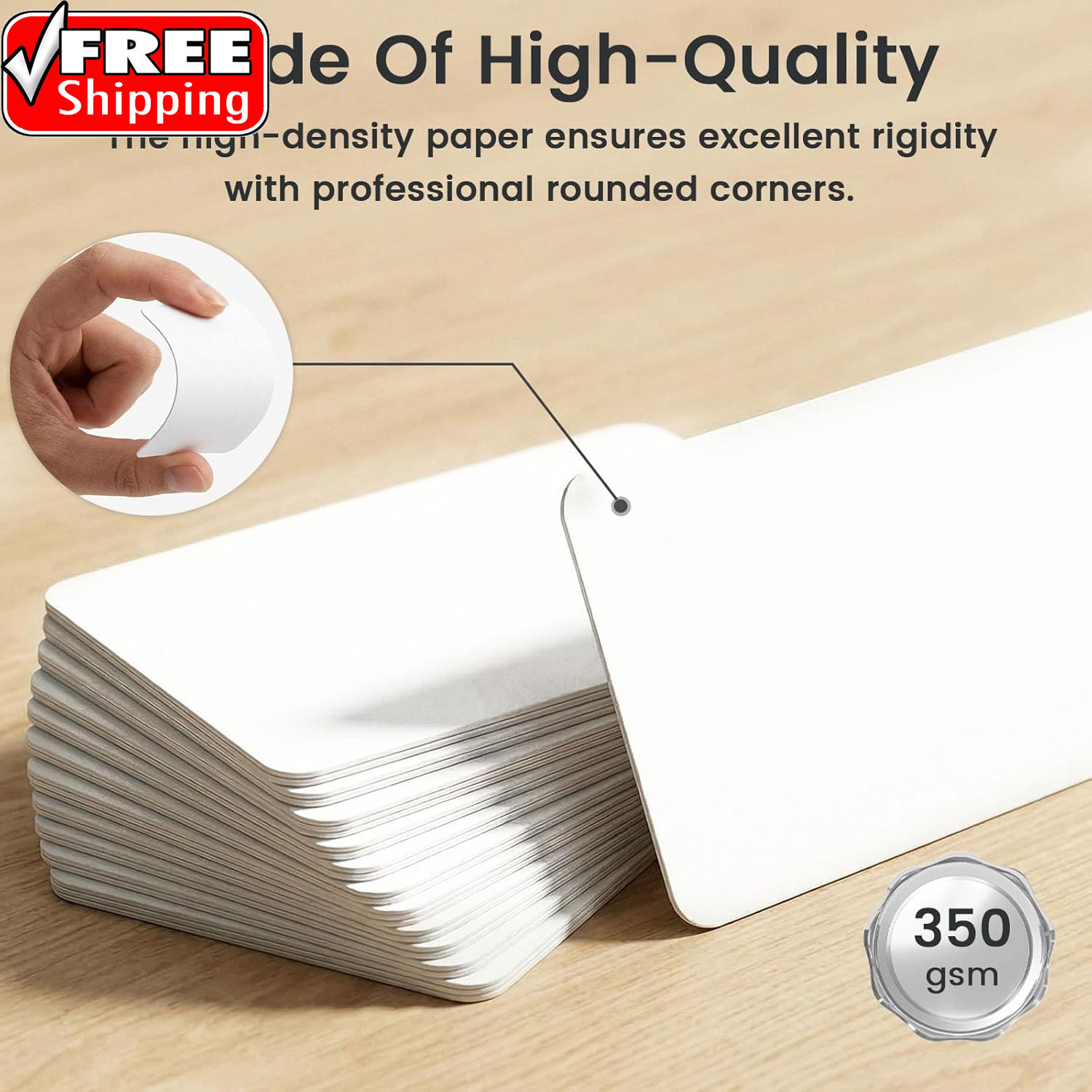 600PCS White Blank Business Cards, 2.2 X 3.5 Inch, Small Blank Paper Double-Side