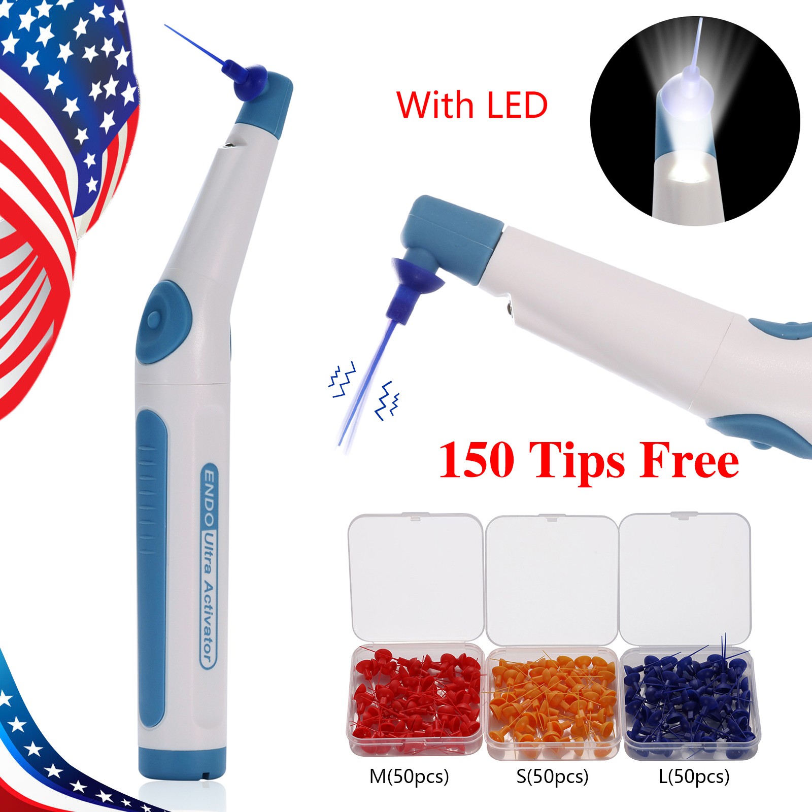 Dental Endodontic Endo Activator Sonic Endo Ultra Irrigator Root Canal +150 Tips
