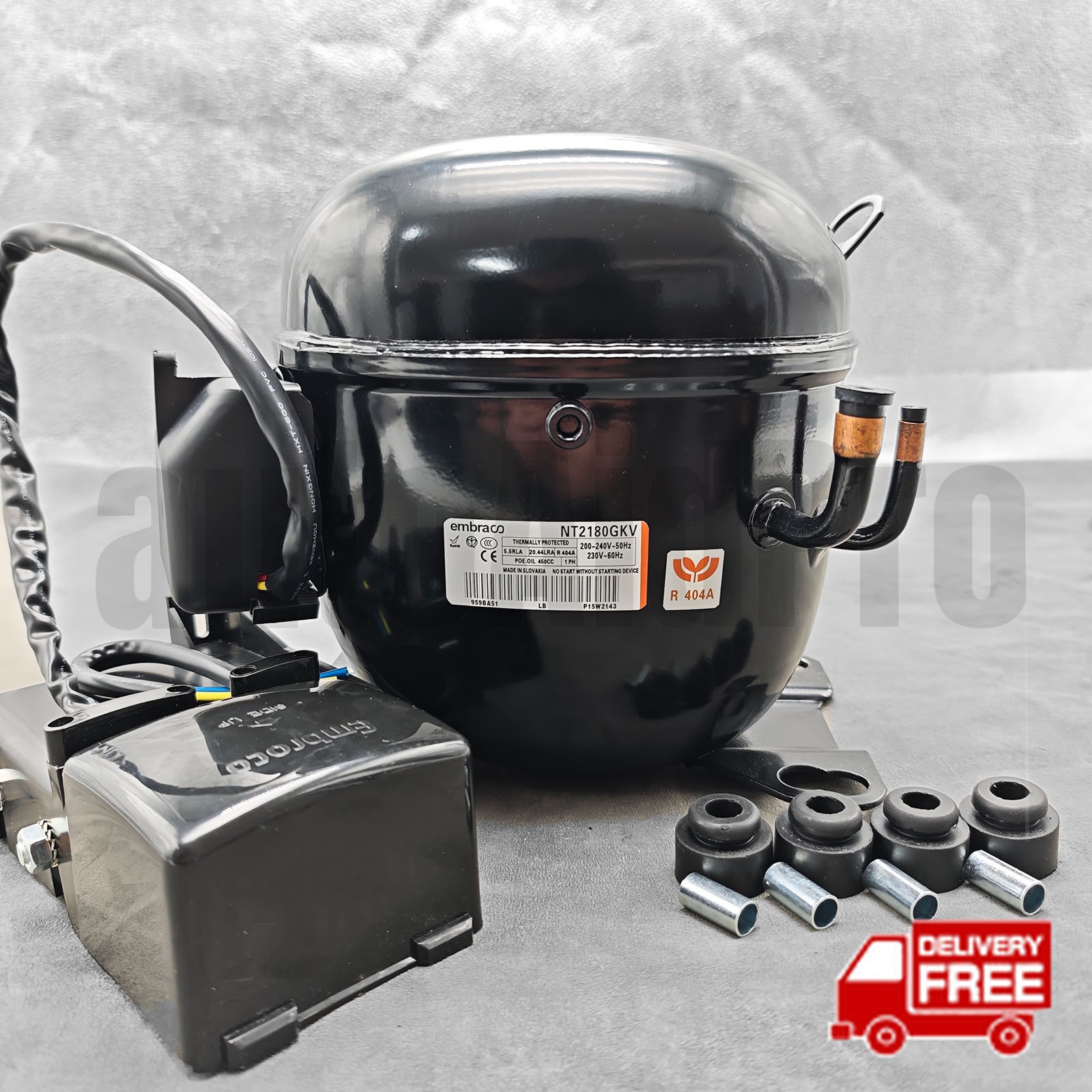 Compressor NT2180GKV for Embraco 1 HP 220V 3892 BtuH CSCR Commercial Freezer