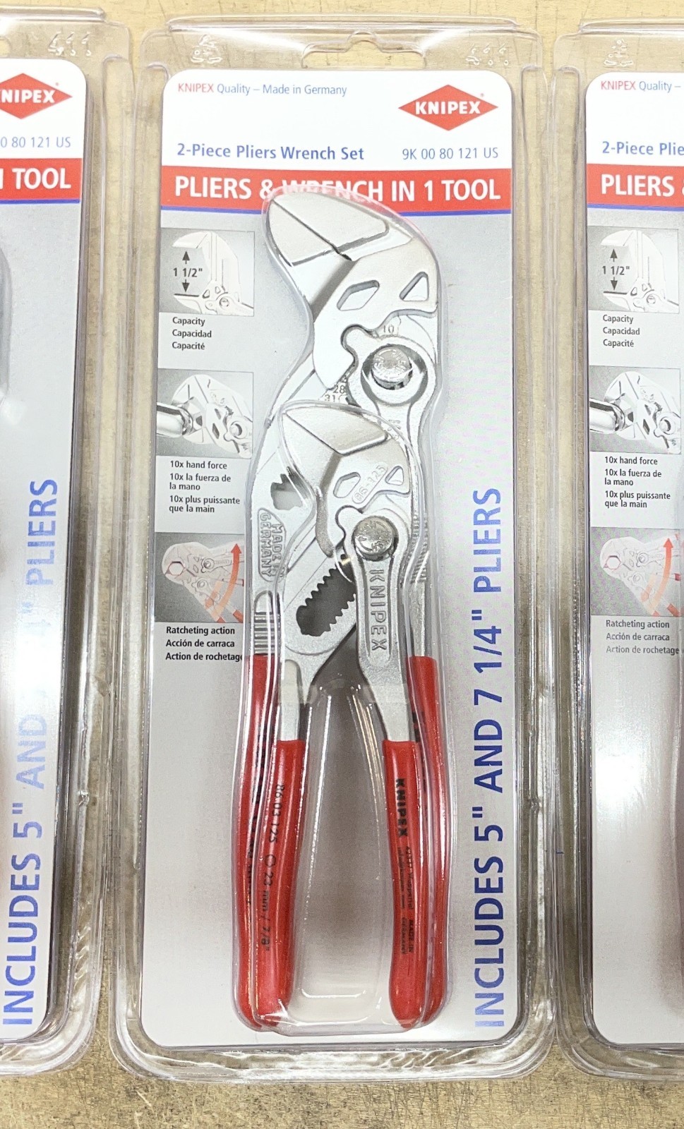 Knipex Tools 9K 00 80 121 US 2 Pc Mini Pliers Wrench Set (5″, 7 1/4″) NEW