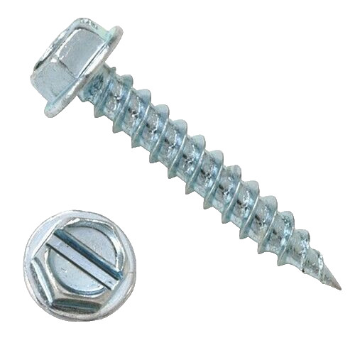 Hex Washer Head #8x 1- 1/2″ Zinc sheet metal Needle Point Screws, 4500pcs